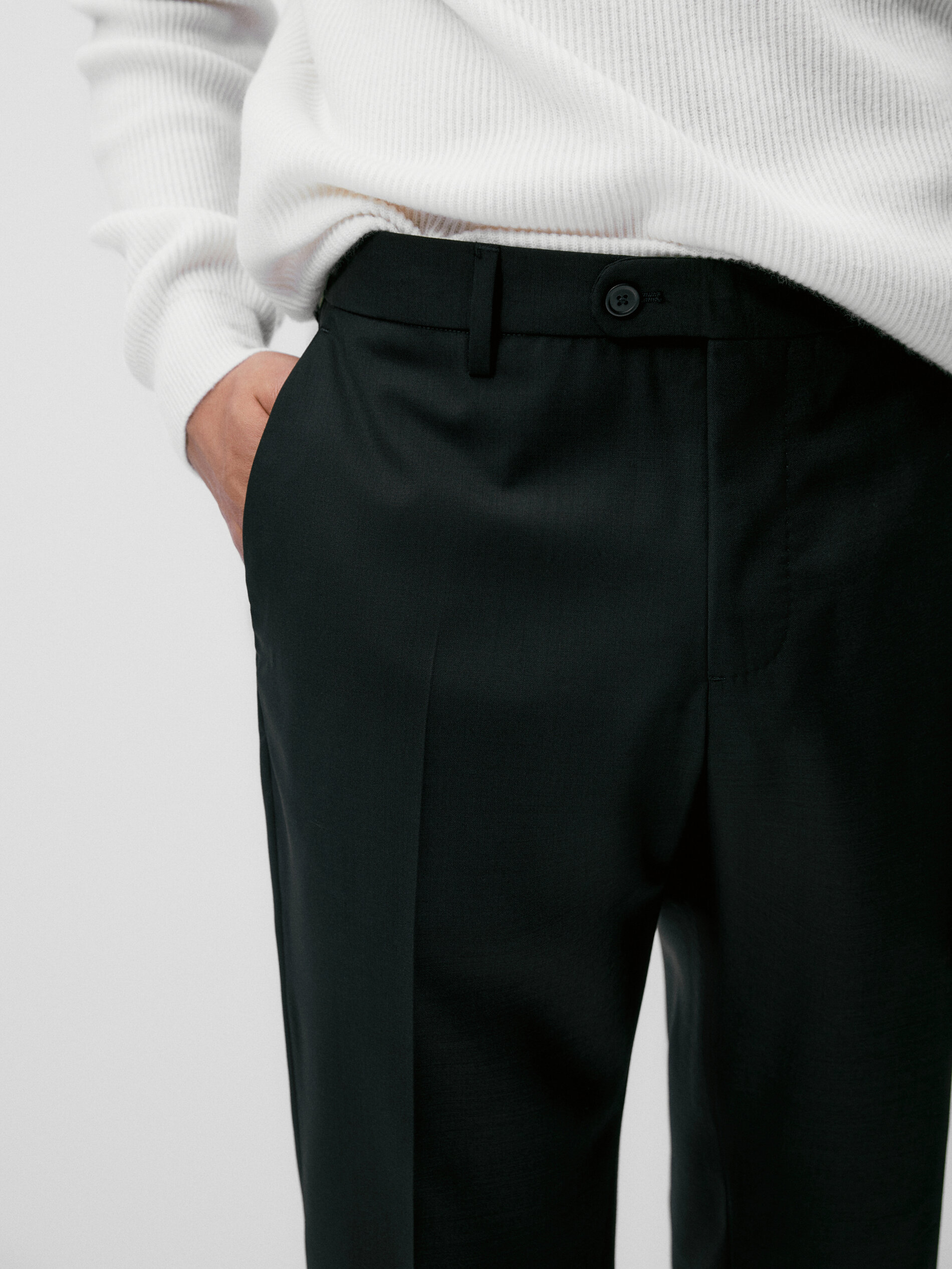 Pantalón traje 100% lana slim fit - Massimo Dutti España