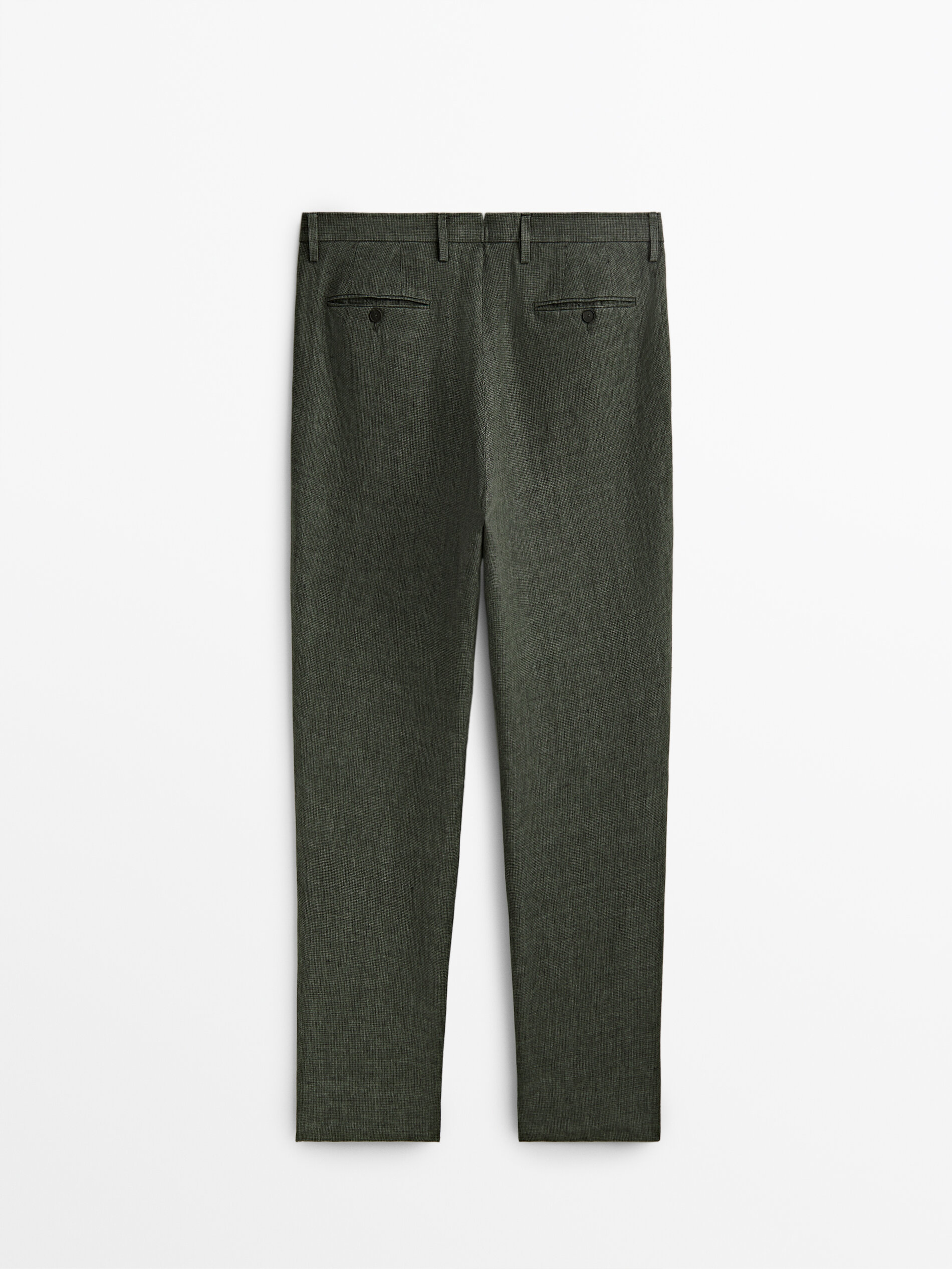 Pantaloni di lino pied-de-poule - Massimo Dutti Italia