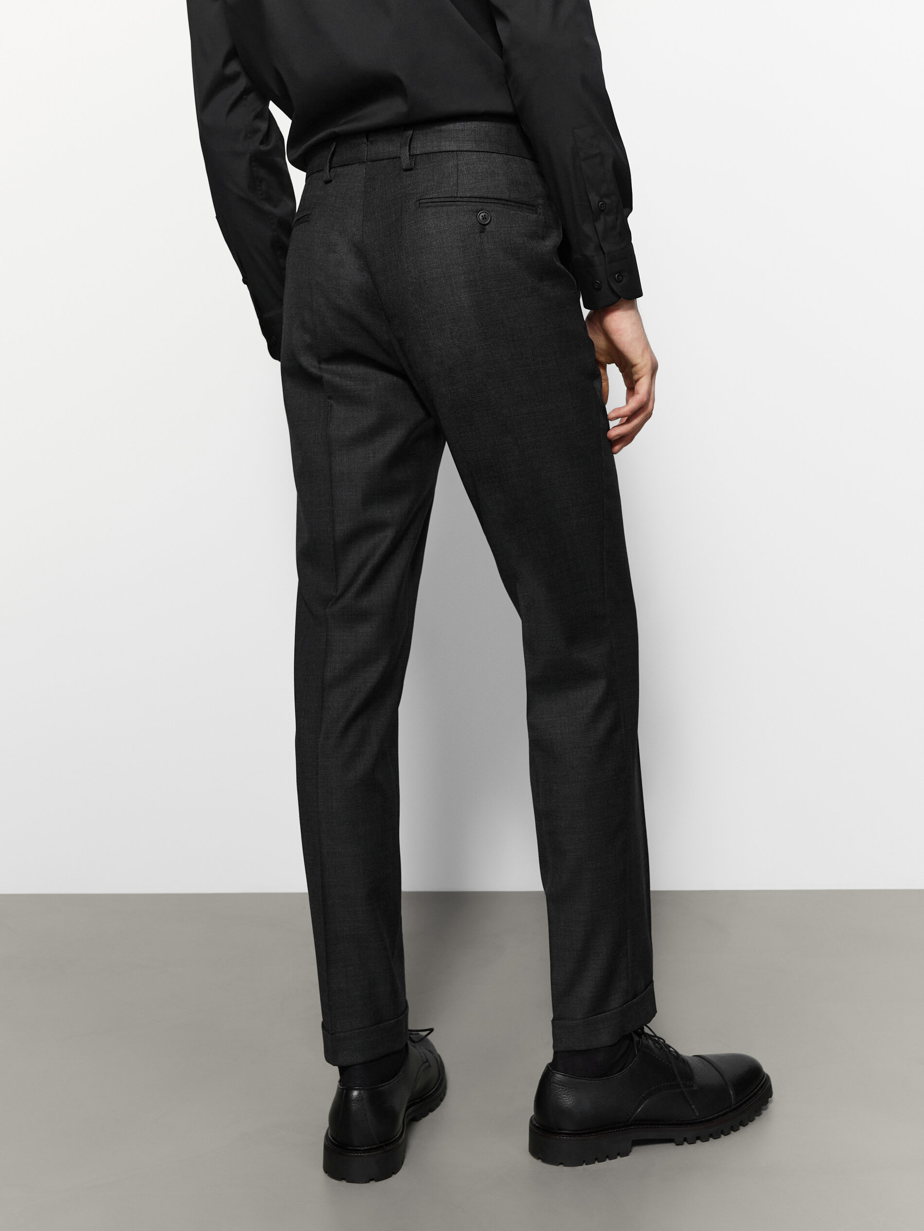 Pantalón traje gris lana - Massimo Dutti España