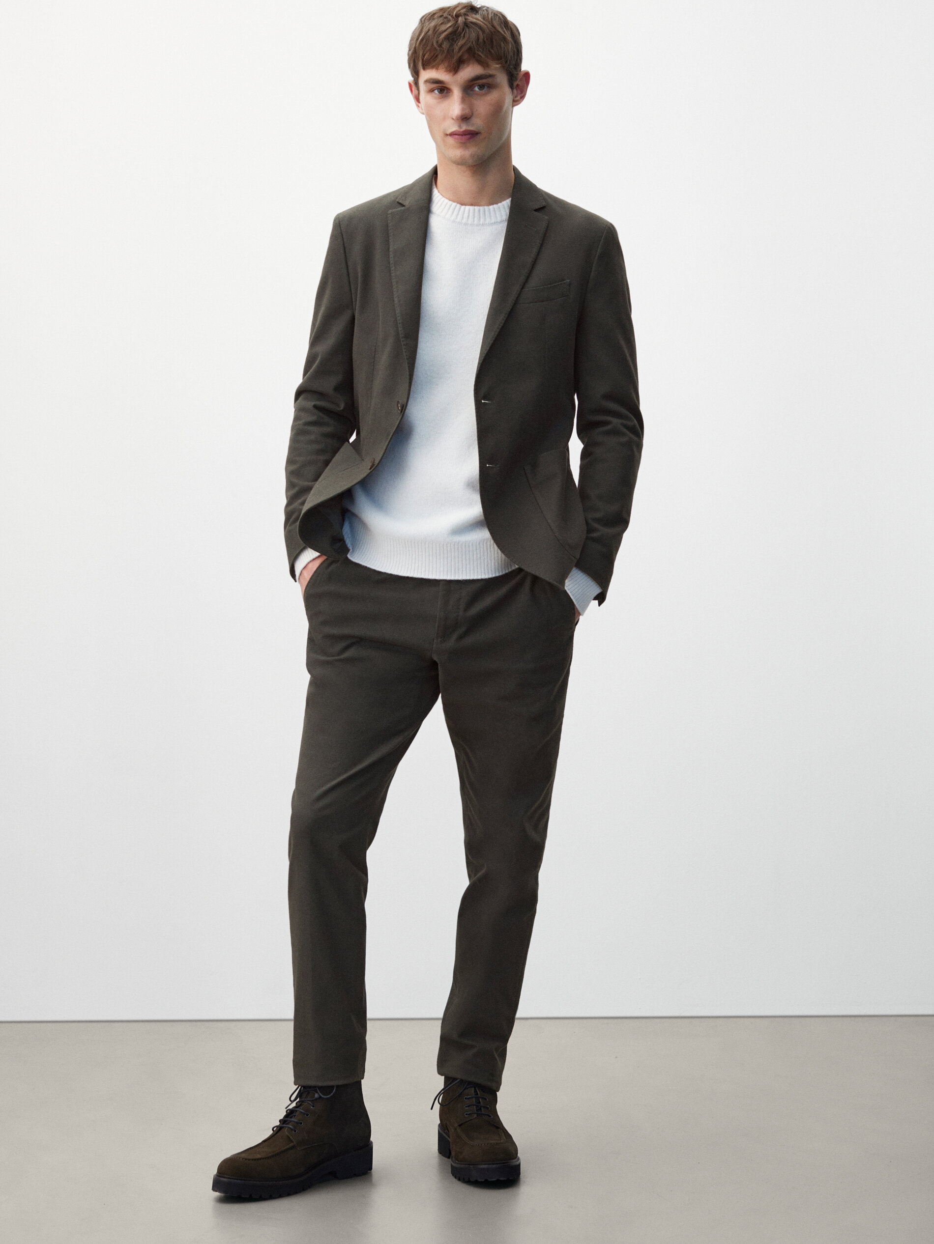 Brushed cotton trousers - Massimo Dutti 