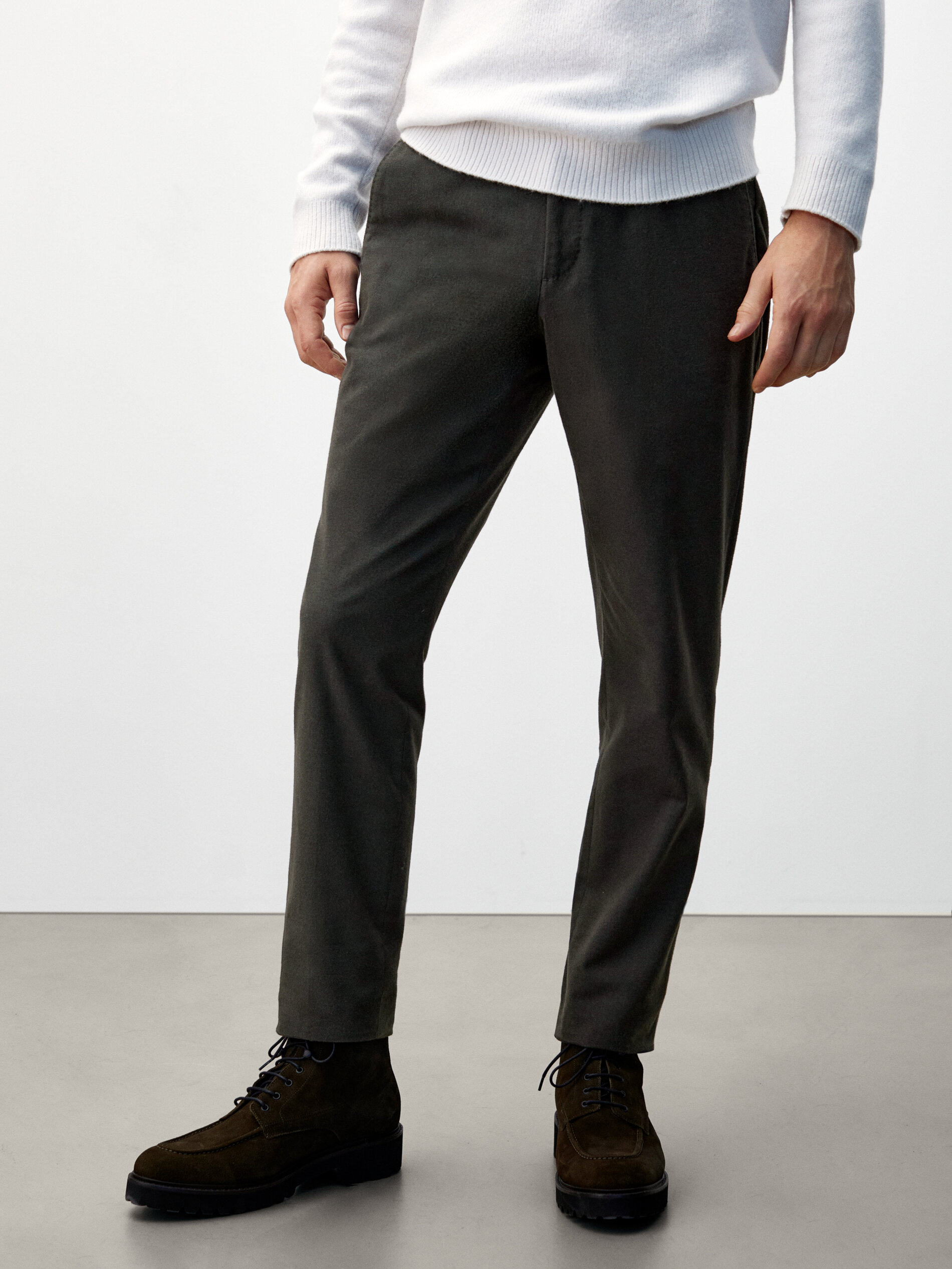 Brushed cotton trousers - Massimo Dutti 
