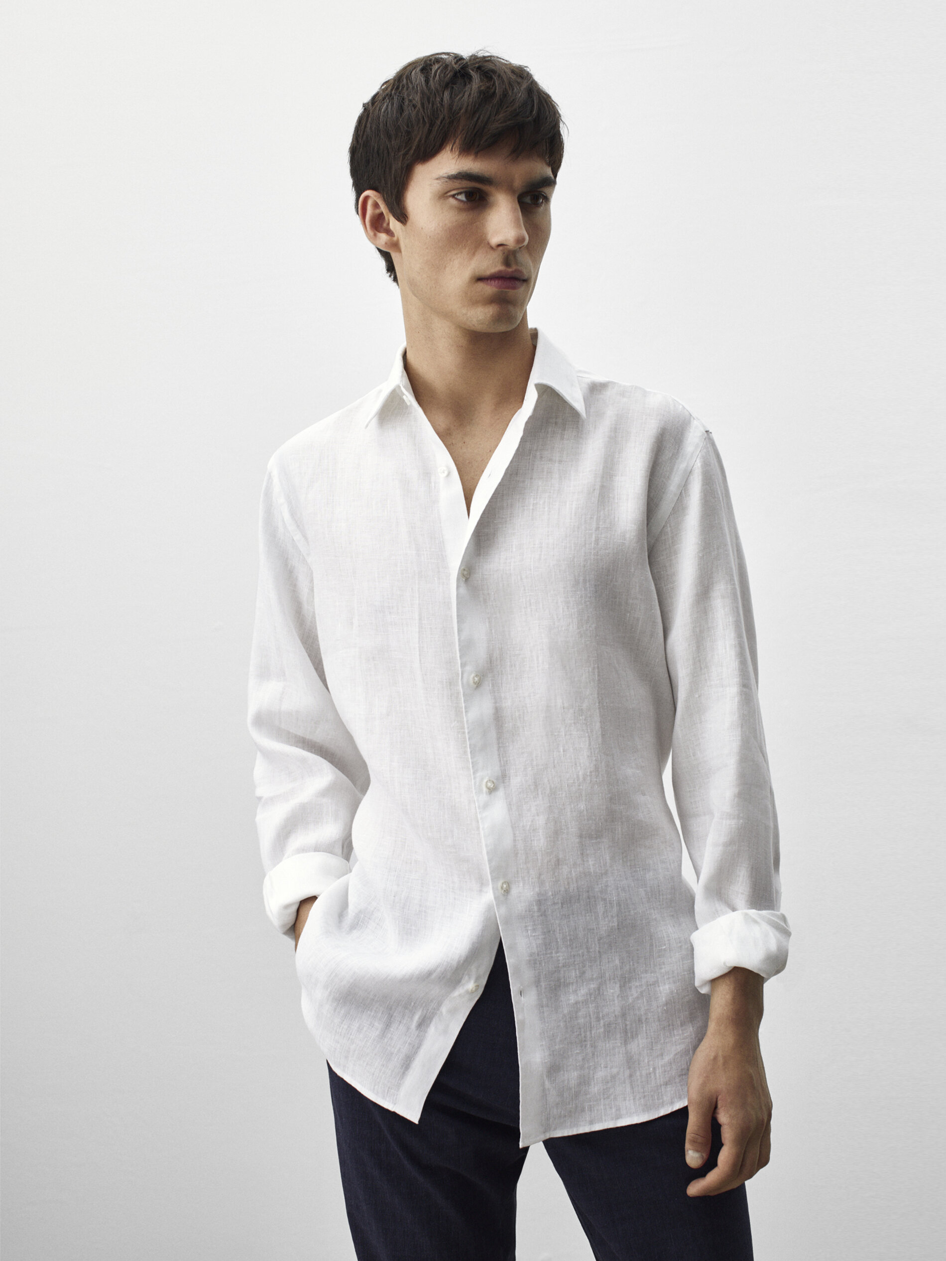100% dyed linen shirt - Massimo Dutti 