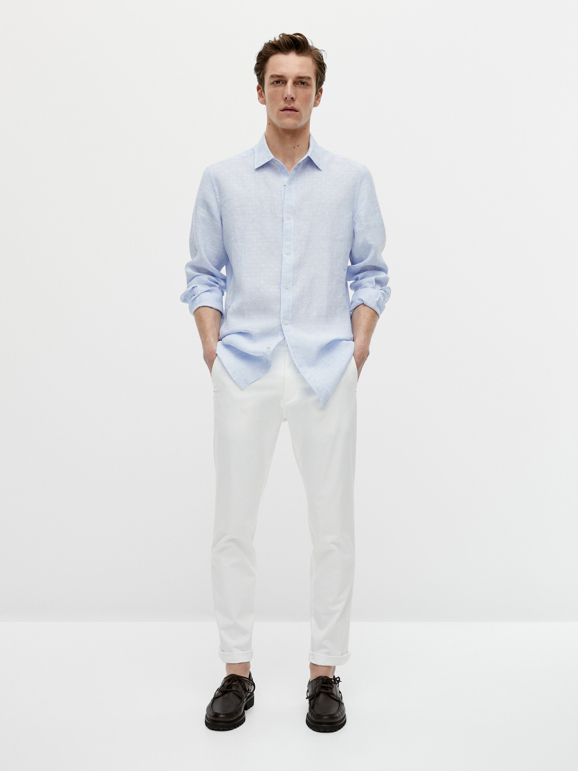 Camisa 100% lino slim fit - Massimo Dutti España
