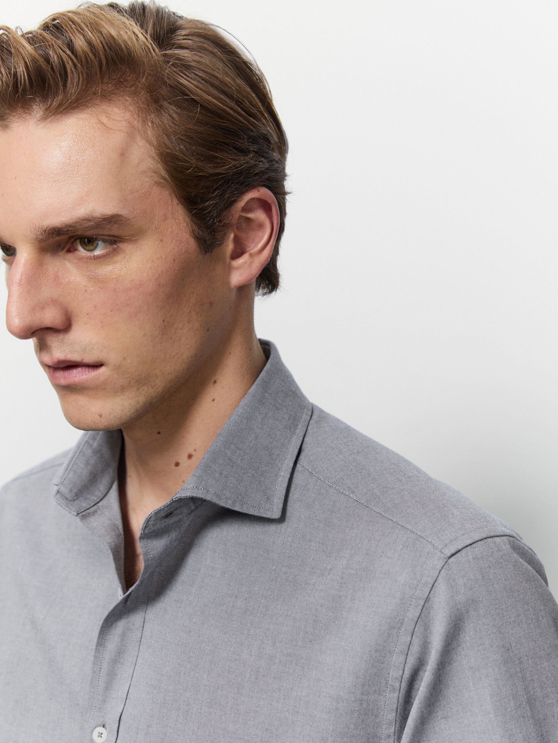 Slim-fit pinpoint cotton Oxford shirt 