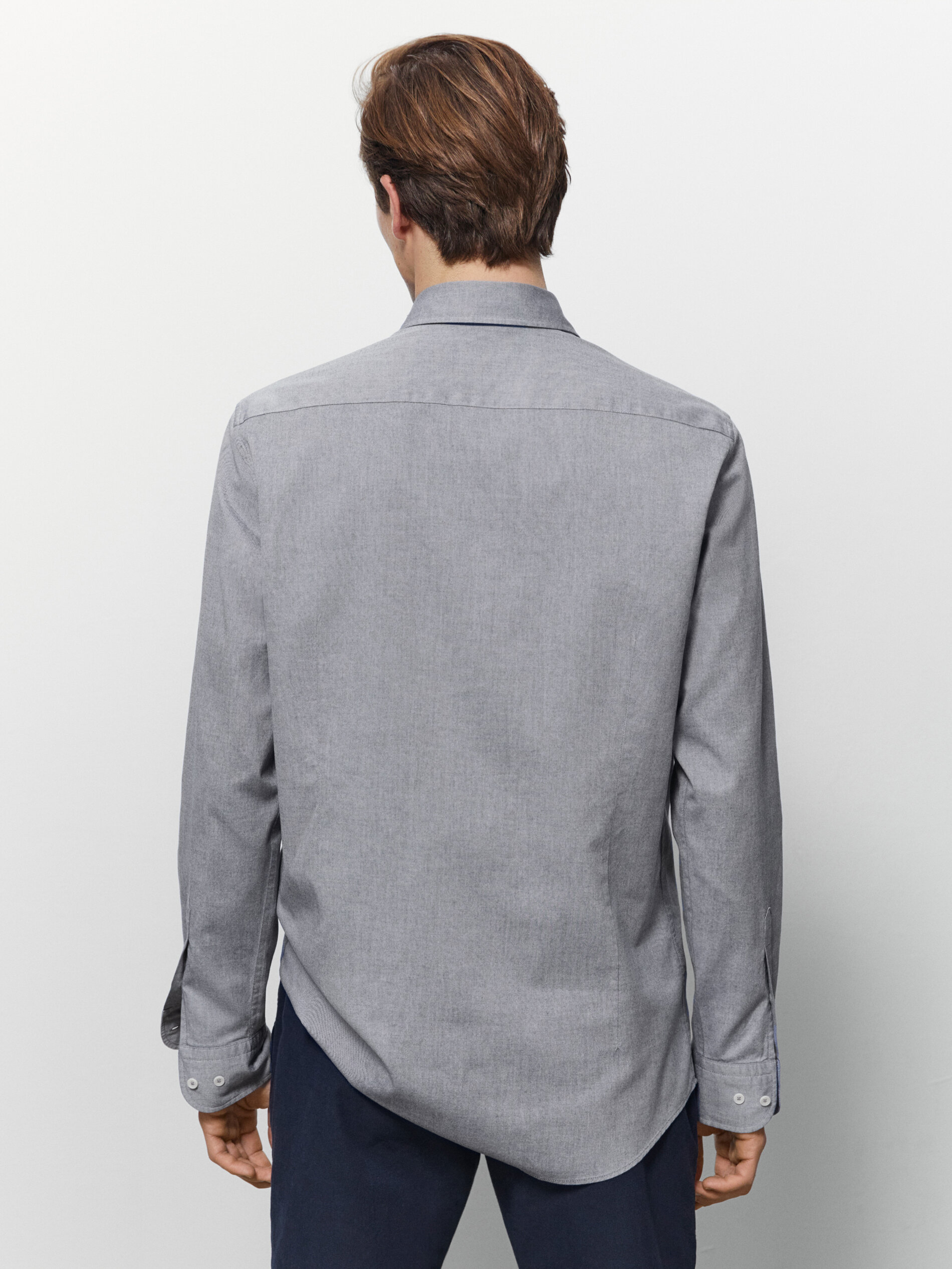 Slim-fit pinpoint cotton Oxford shirt 