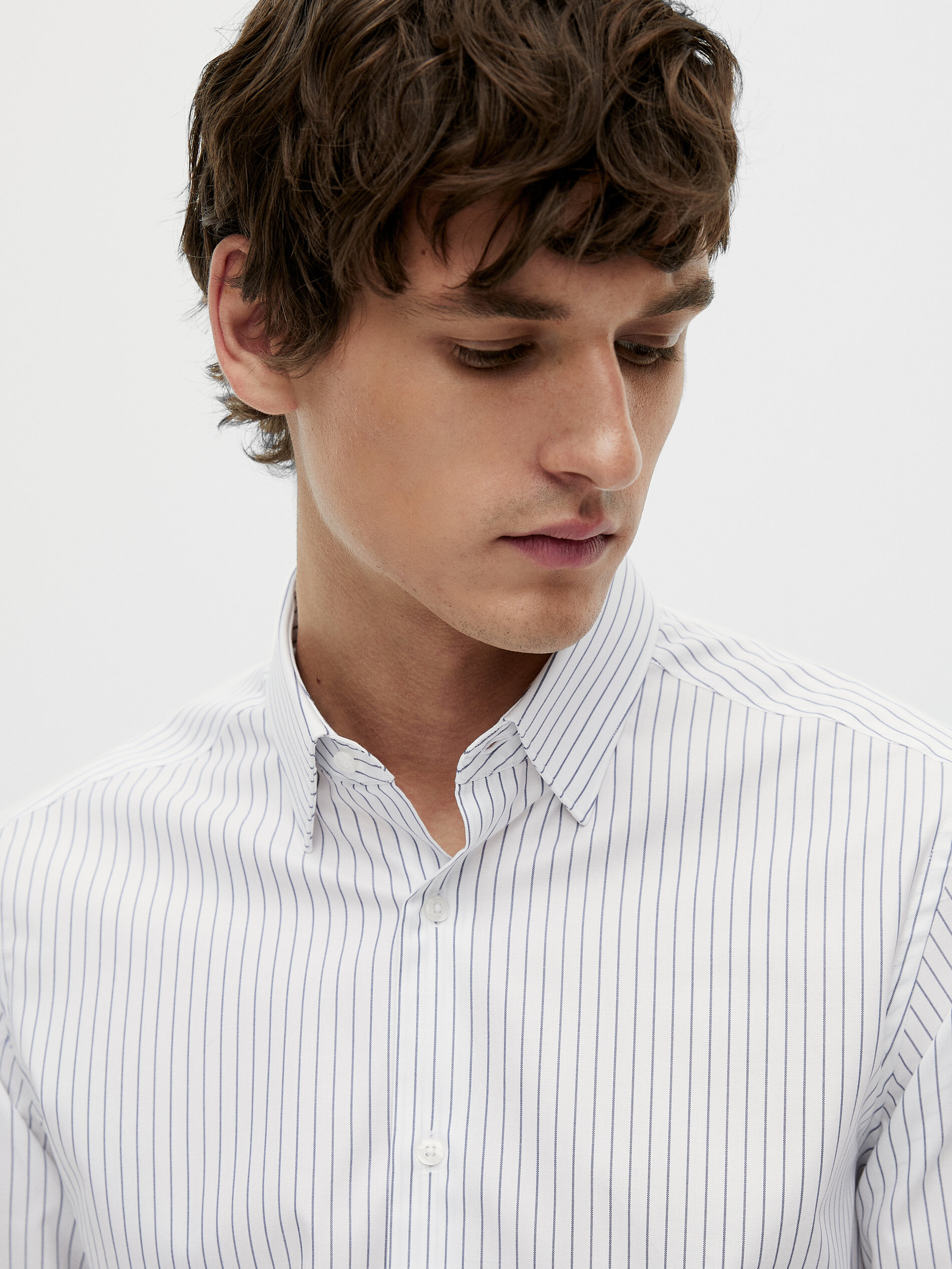 Camisa rayas algodón slim fit - Massimo Dutti España