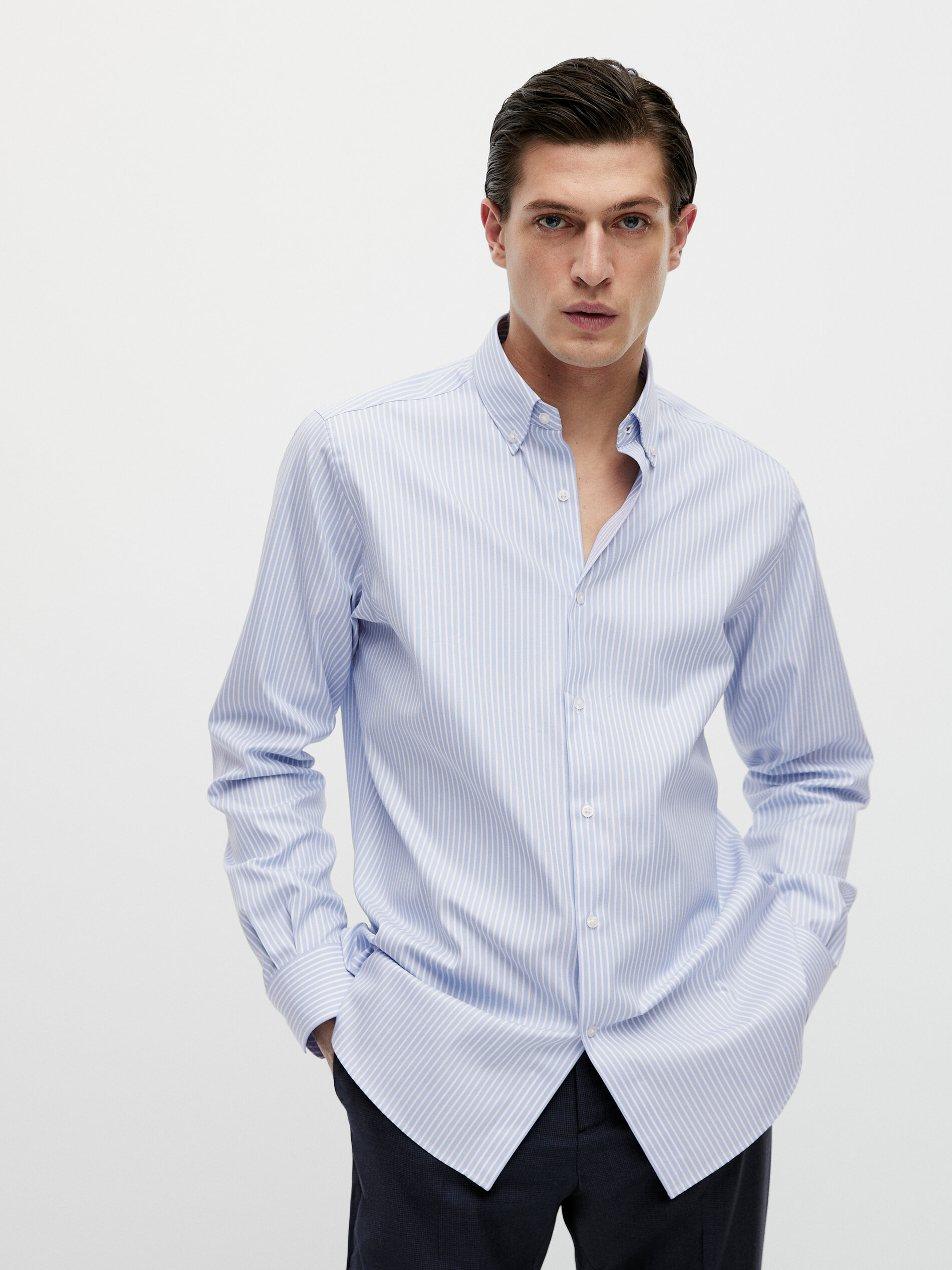 muscle fit cotton shirt