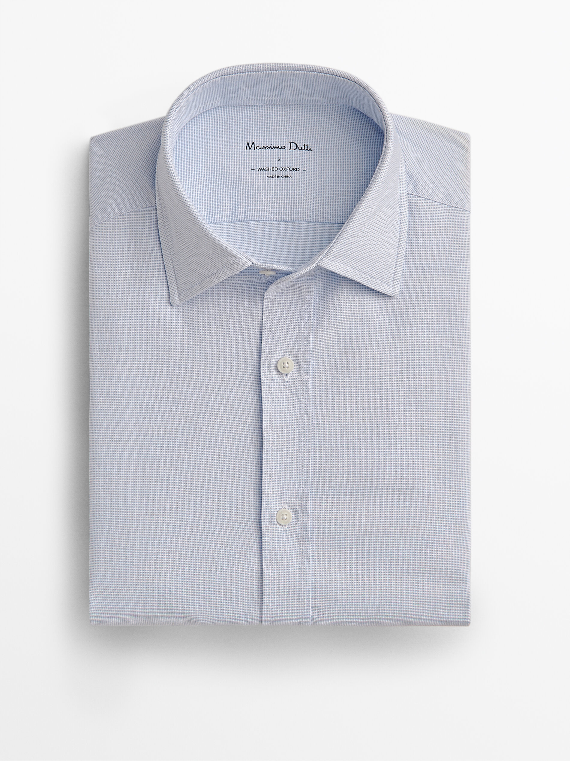 Check-textured regular-fit Oxford shirt 