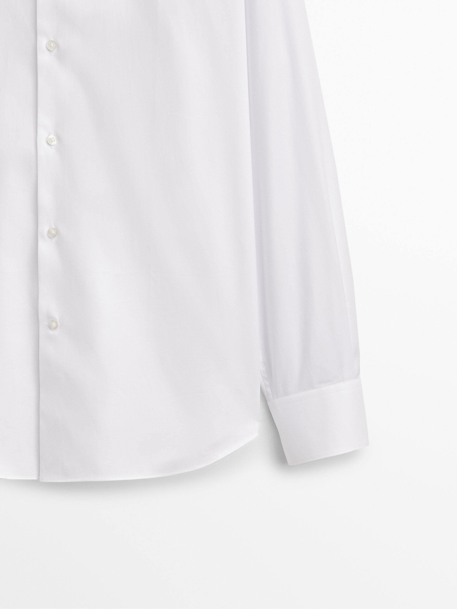 Slim fit textured cotton shirt - Massimo Dutti United States of 