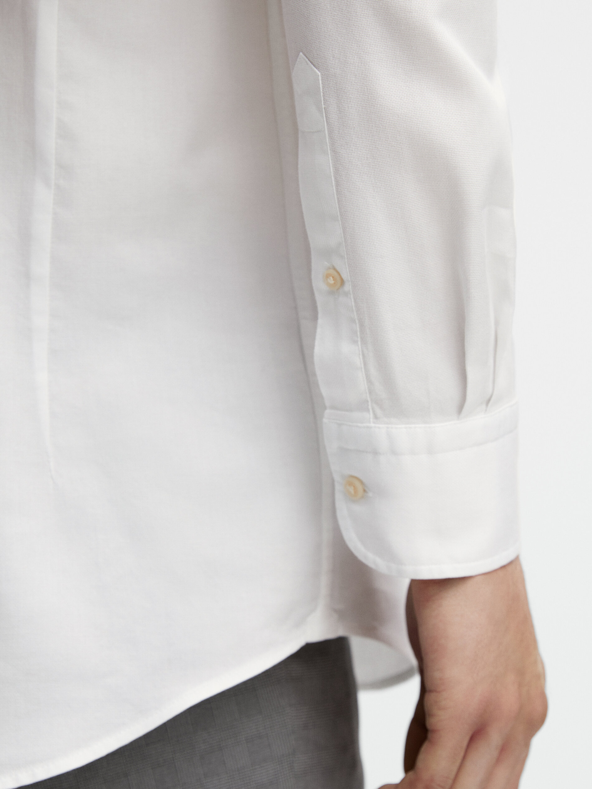 Slim fit faded cotton shirt