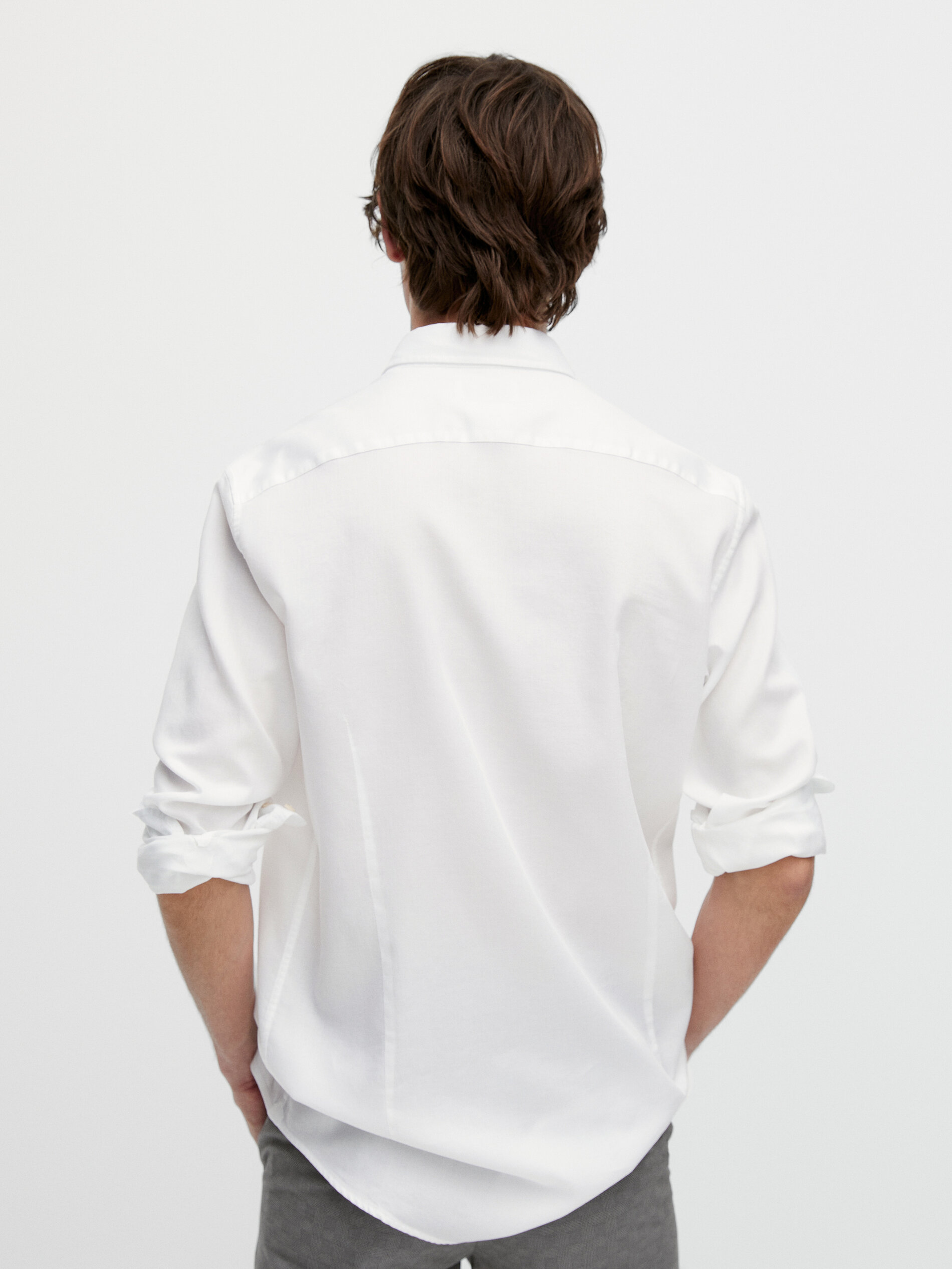 Slim fit faded cotton shirt - Massimo Dutti United Kingdom