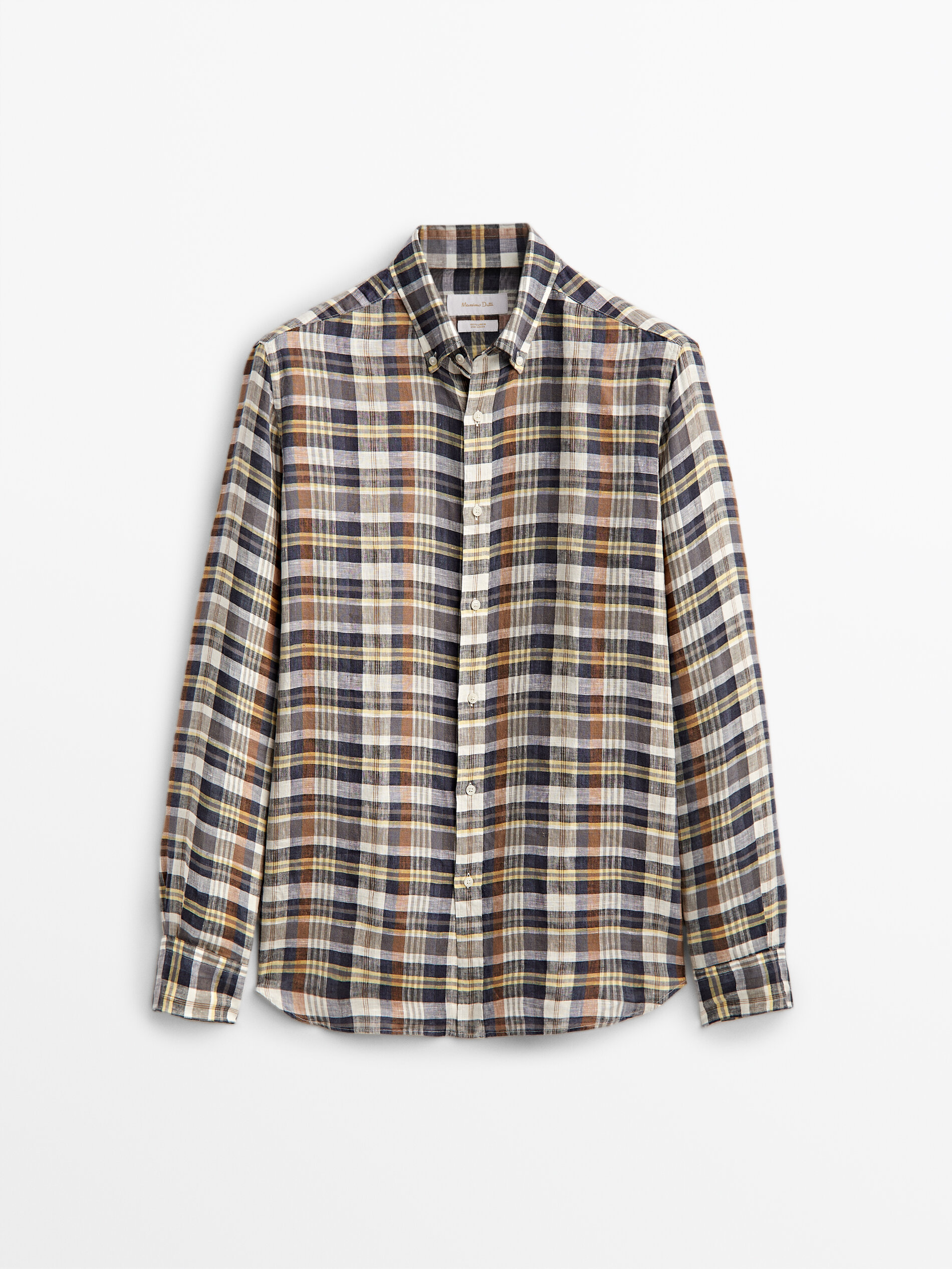 beige check shirt