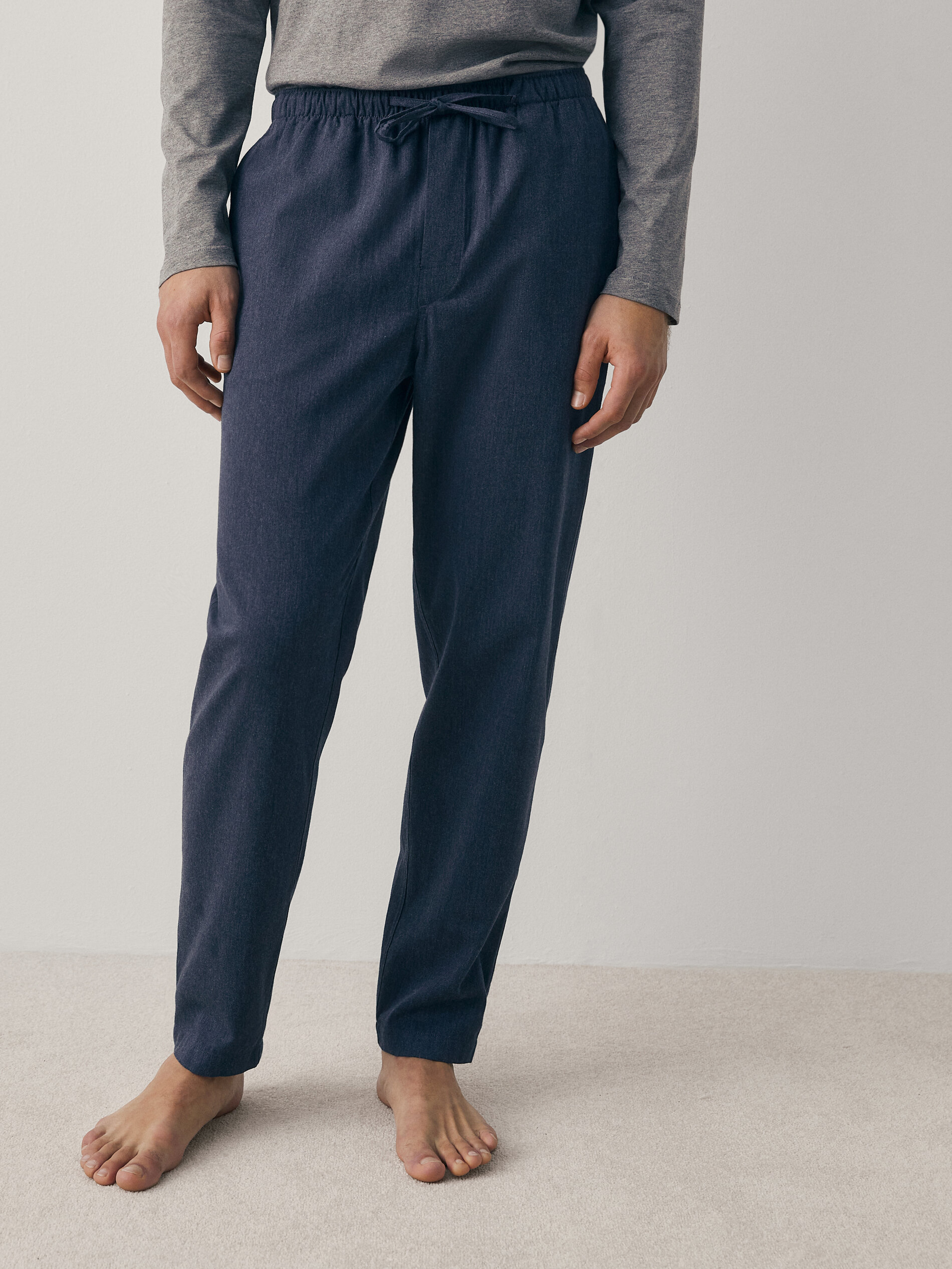 Pyjamas with herringbone bottoms and 