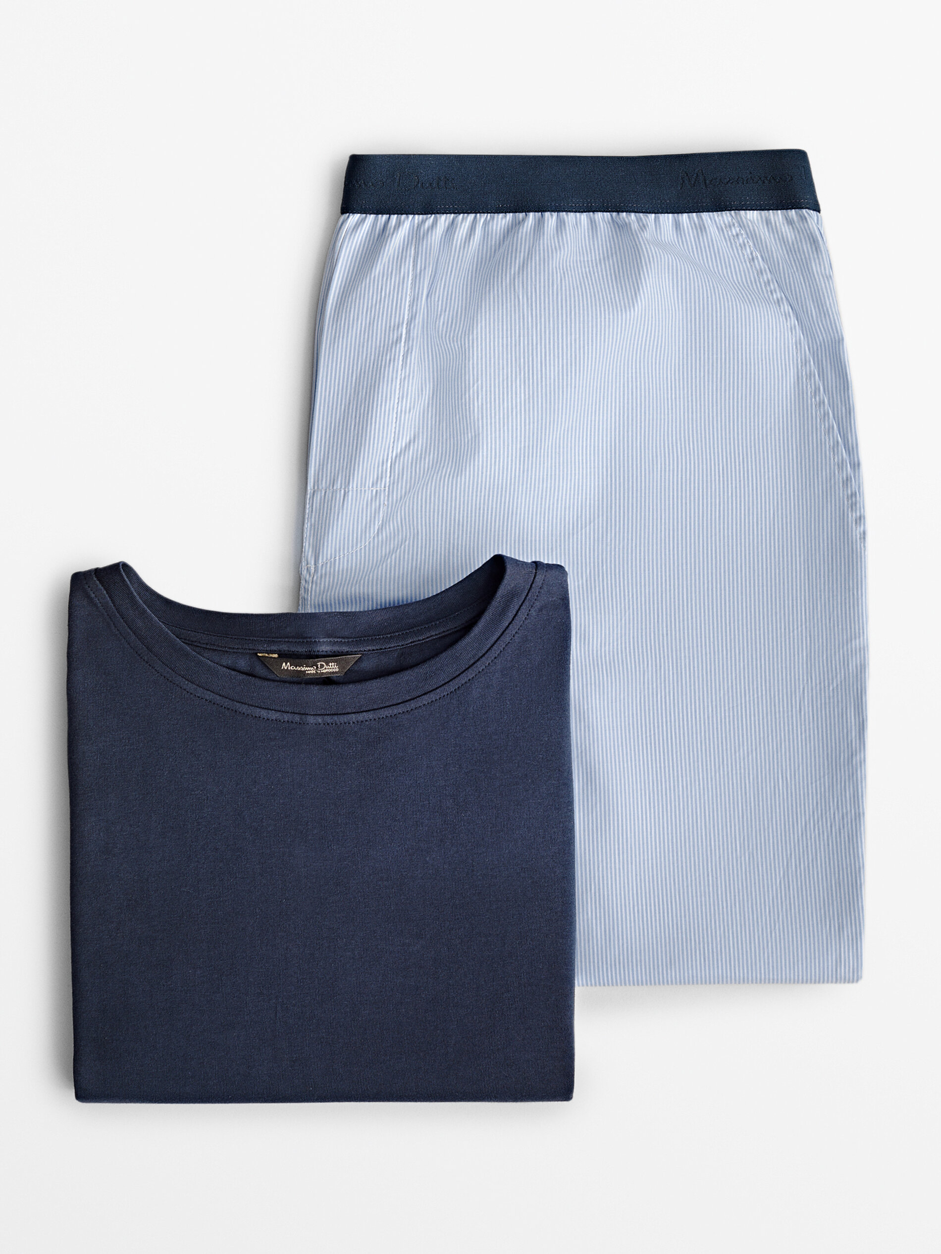 Pijama pantalón largo rayas camiseta manga corta - Massimo Dutti México