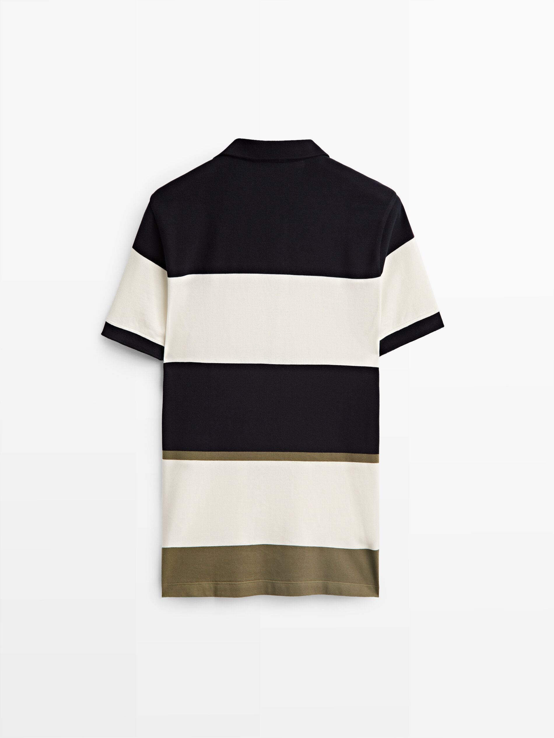Polo a maniche corte a righe larghe - Massimo Dutti Italia