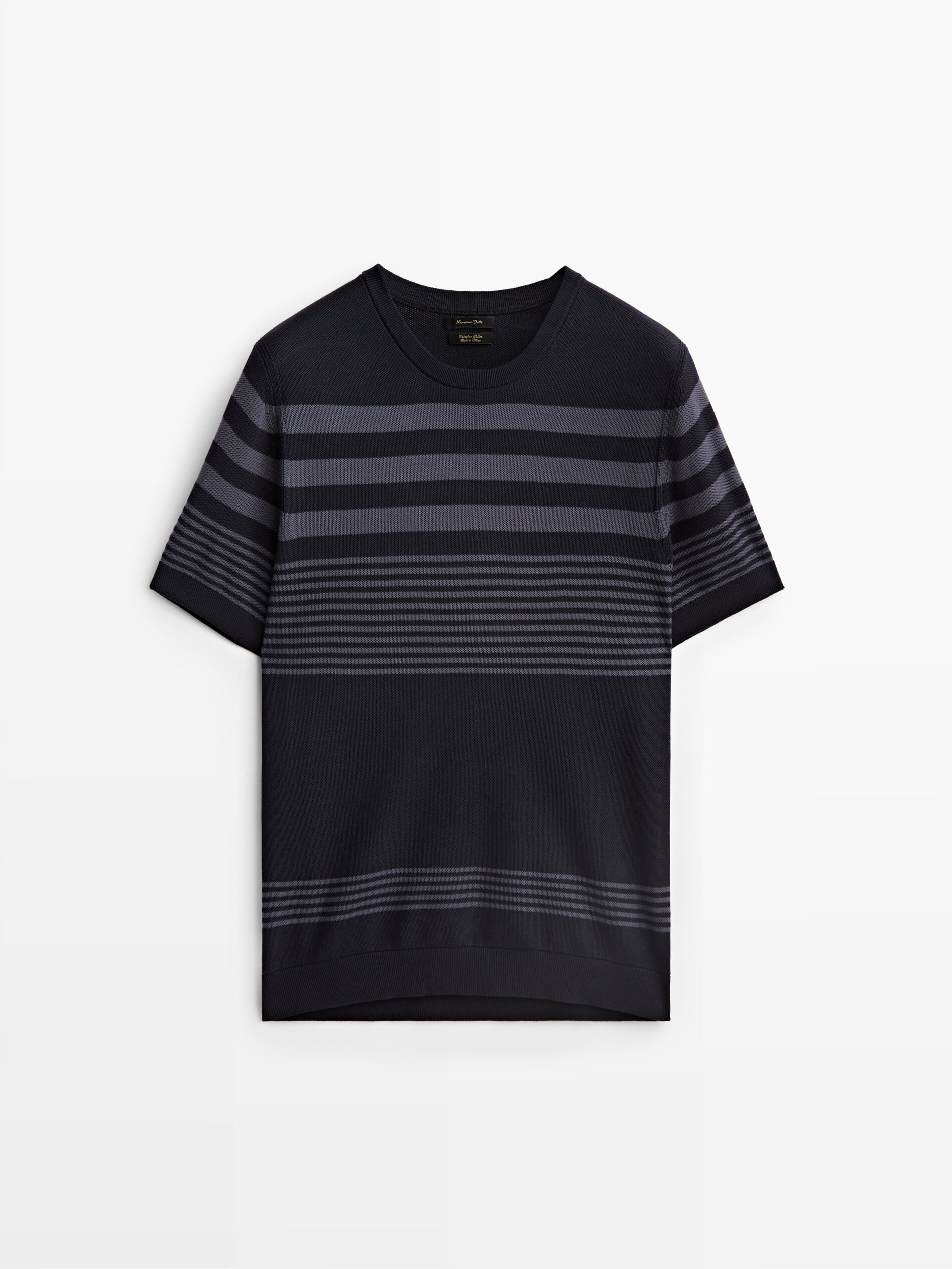 scoop neck striped t shirt