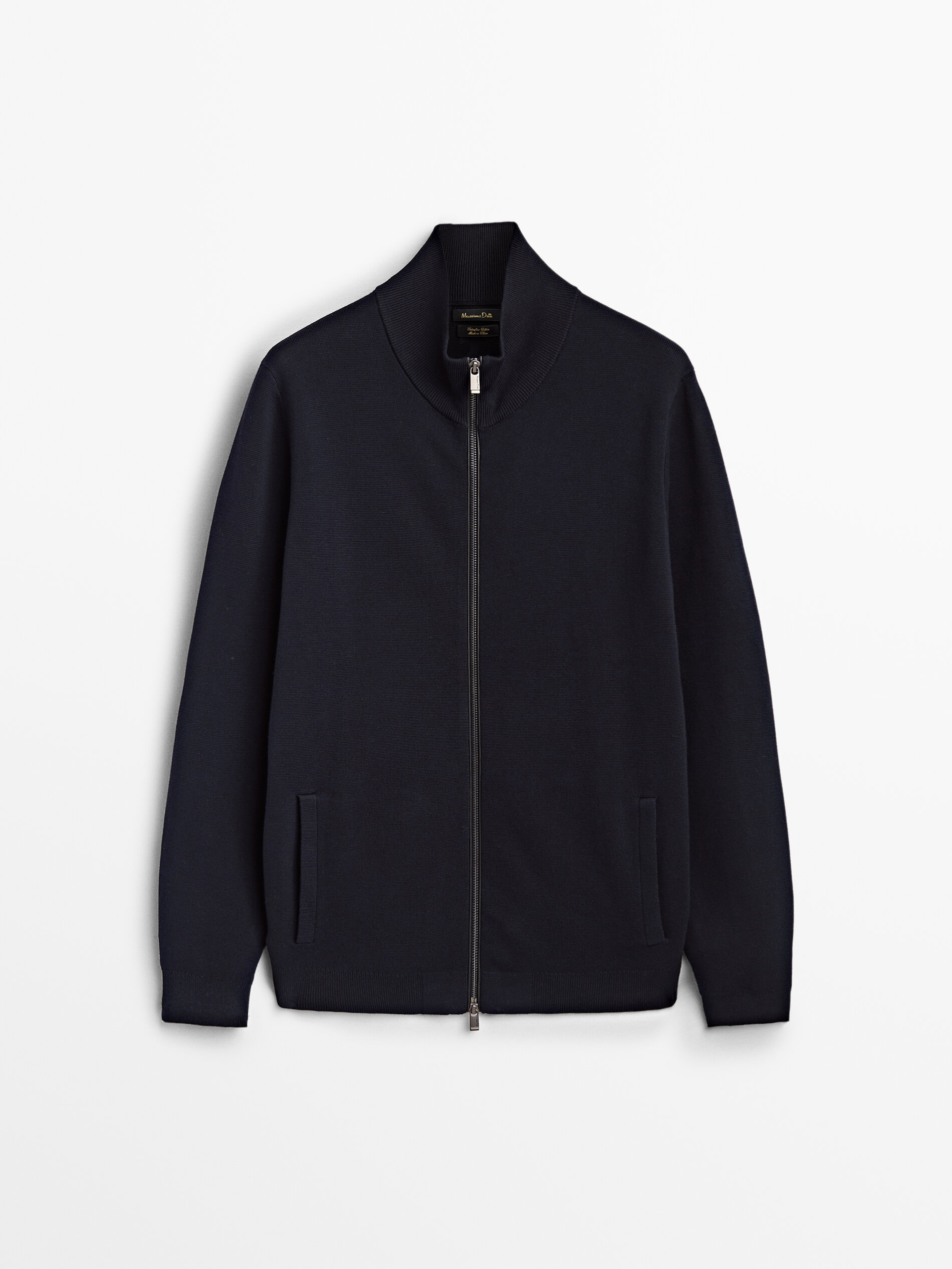 cotton zip cardigan