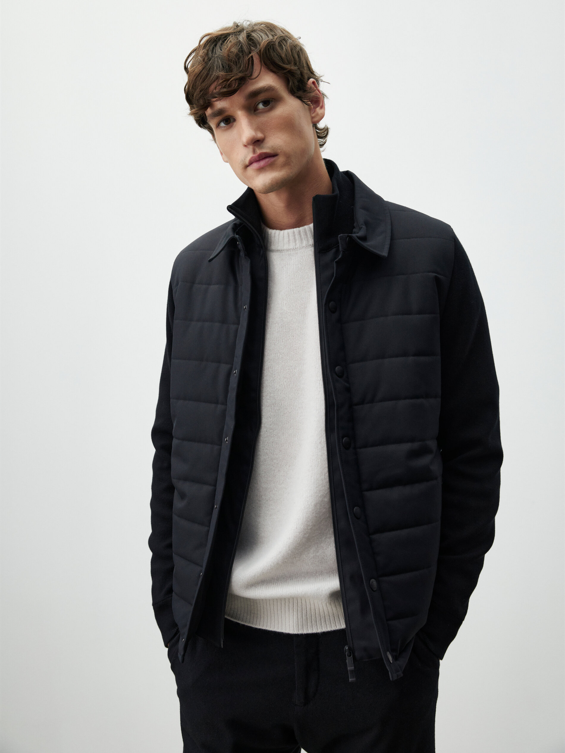 Chaqueta acolchada combinada punto - Massimo Dutti Colombia