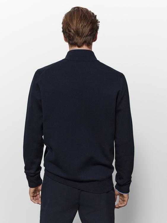 Contrast Interior Knit Cardigan Massimo Dutti United Kingdom