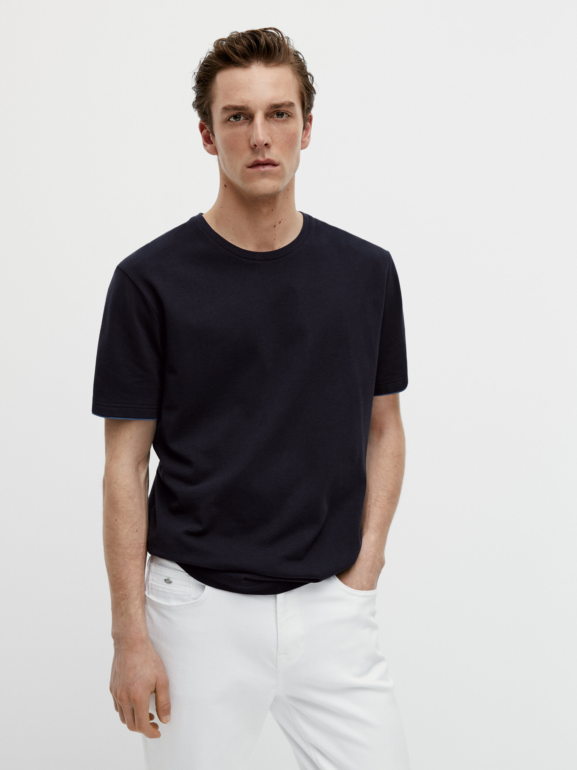 Short sleeve cotton piqué T-shirt 