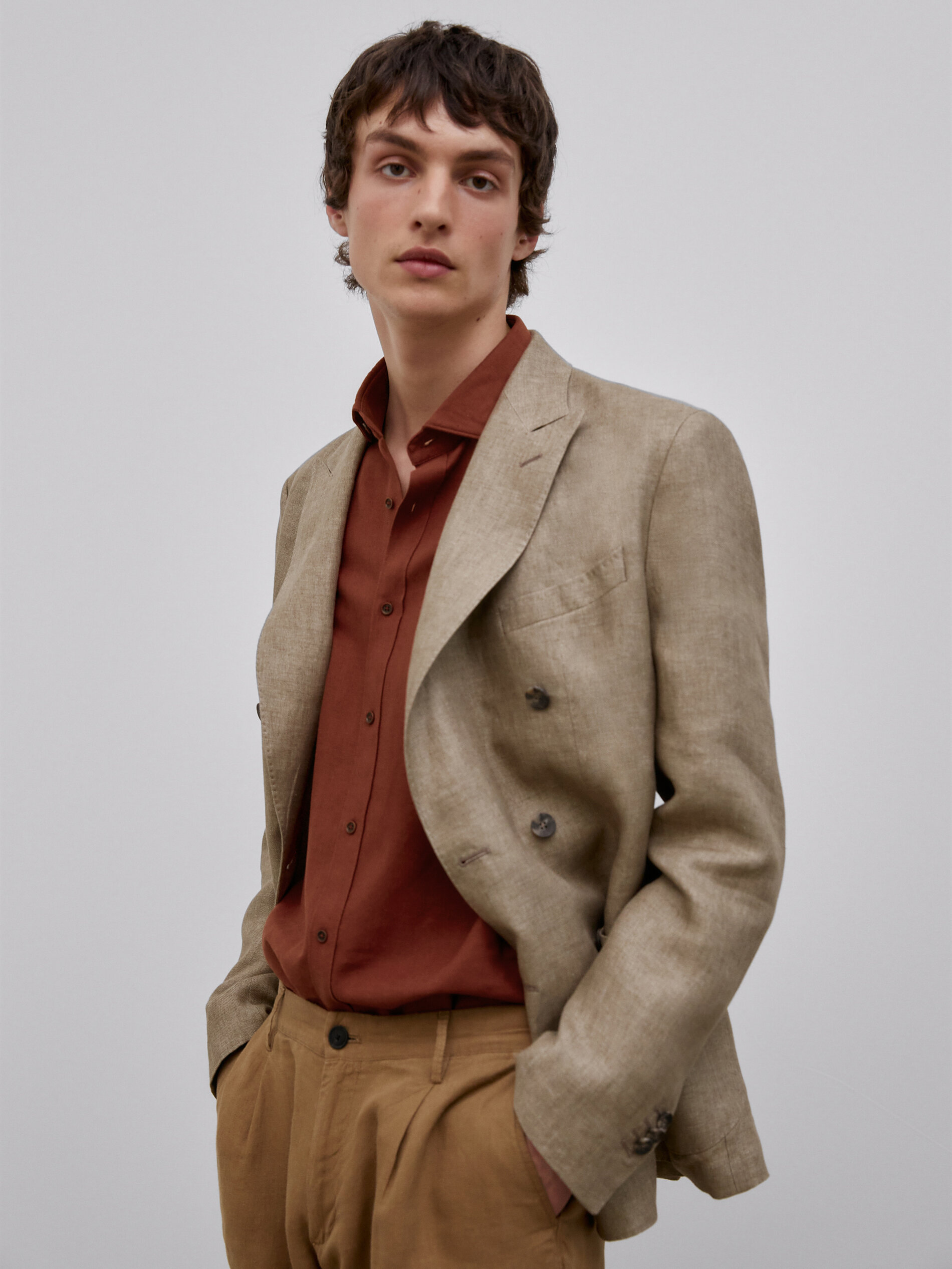 Americana cruzada lino Limited Edition - Massimo Dutti España