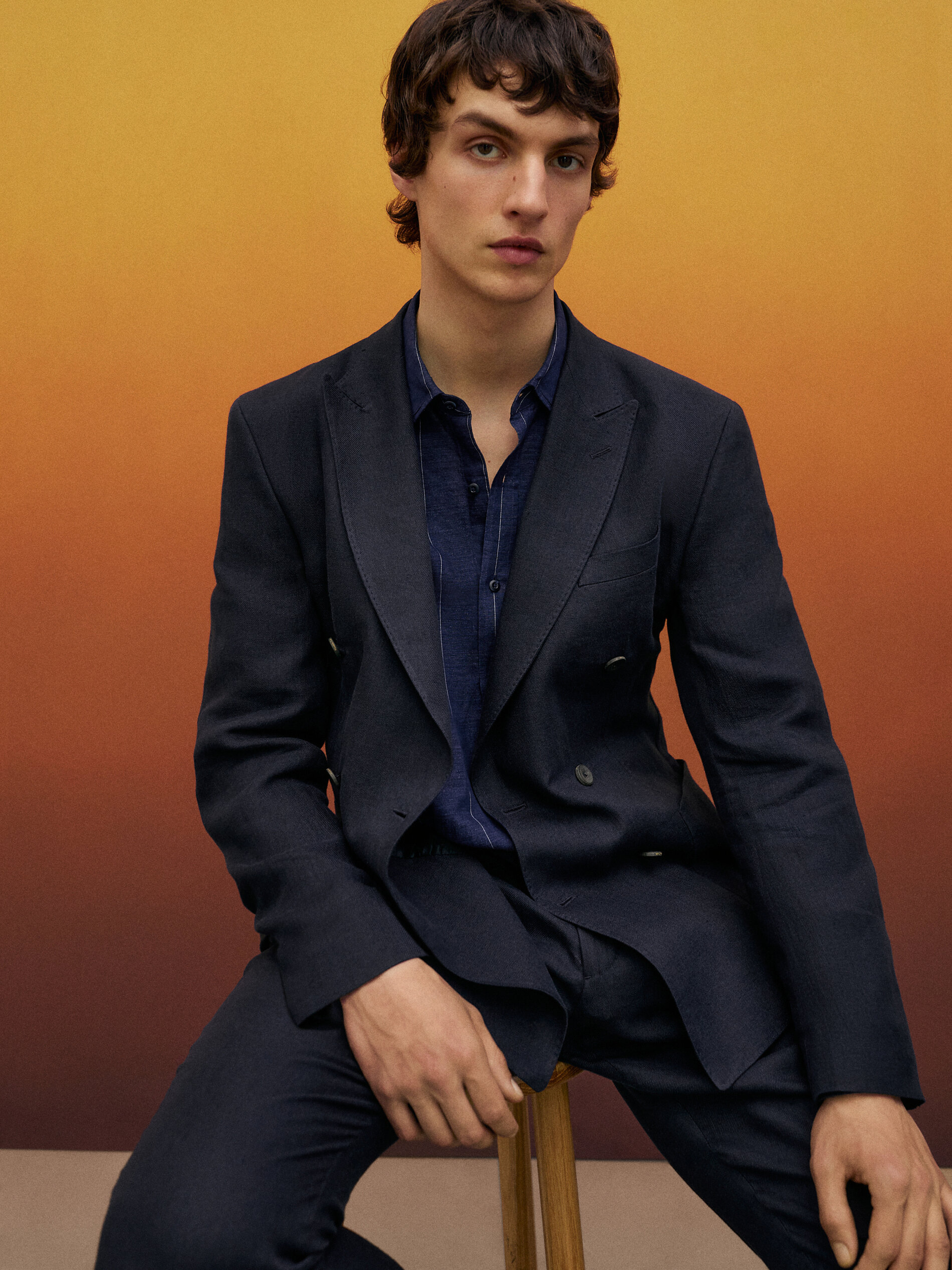 Americana cruzada lino Limited Edition - Massimo Dutti España