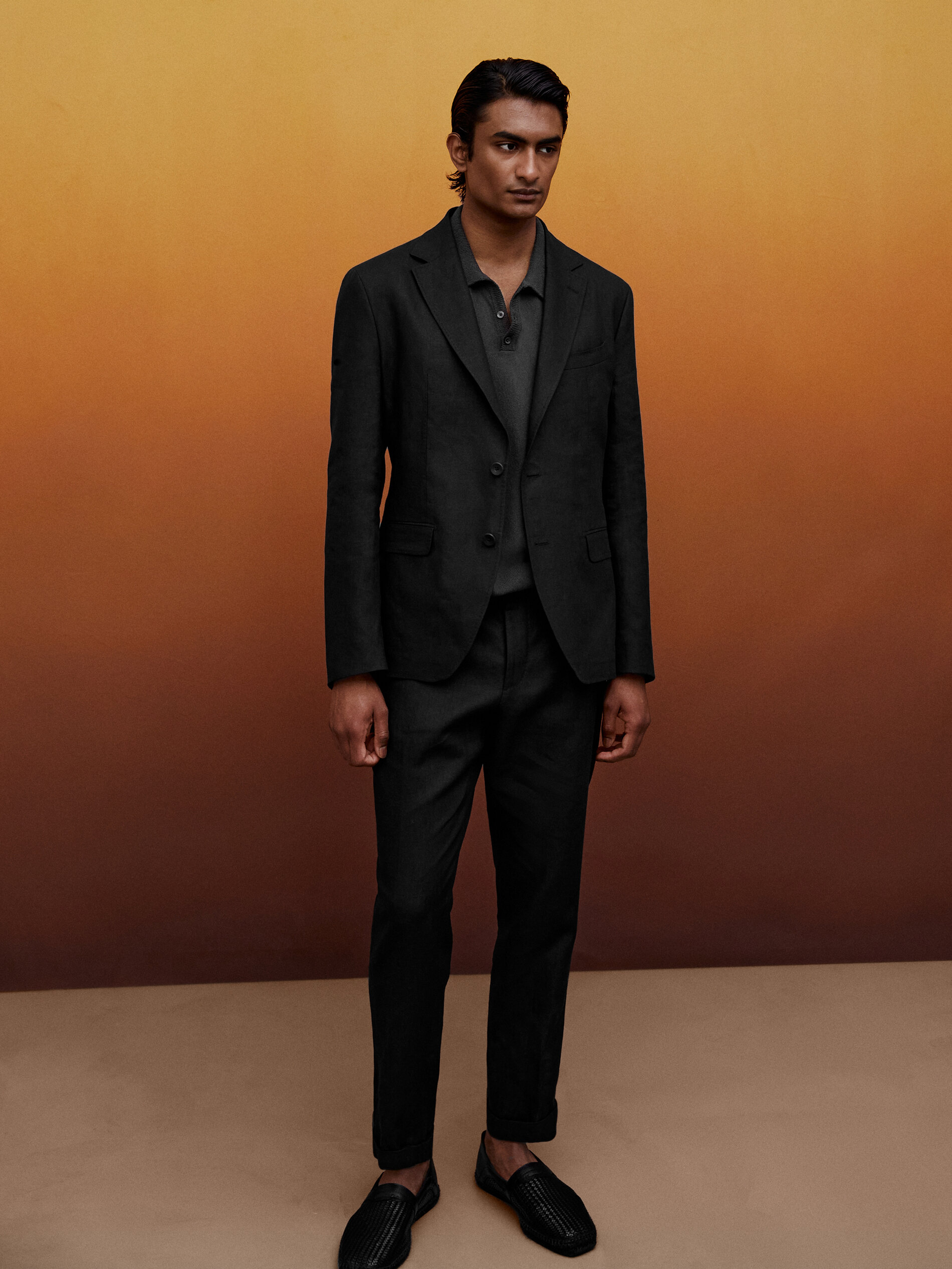 Blazer nero da completo di lino Limited Edition - Massimo Dutti Italia
