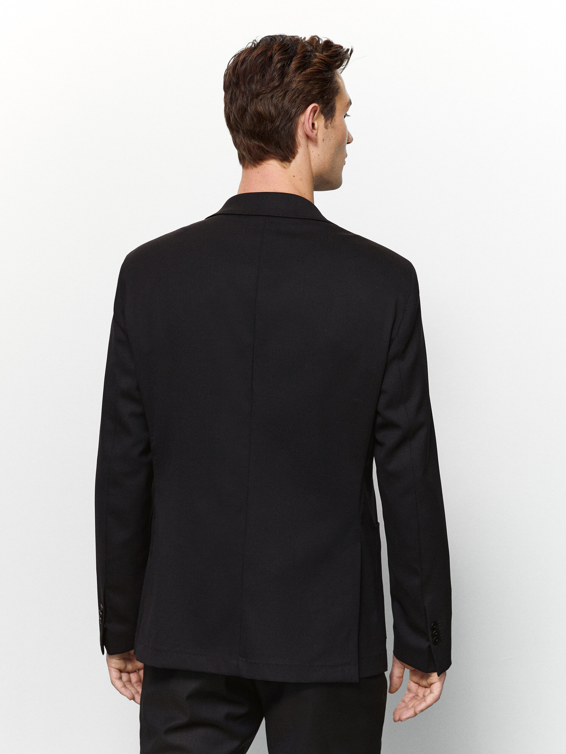 Americana cruzada azul marino lana - Massimo Dutti España