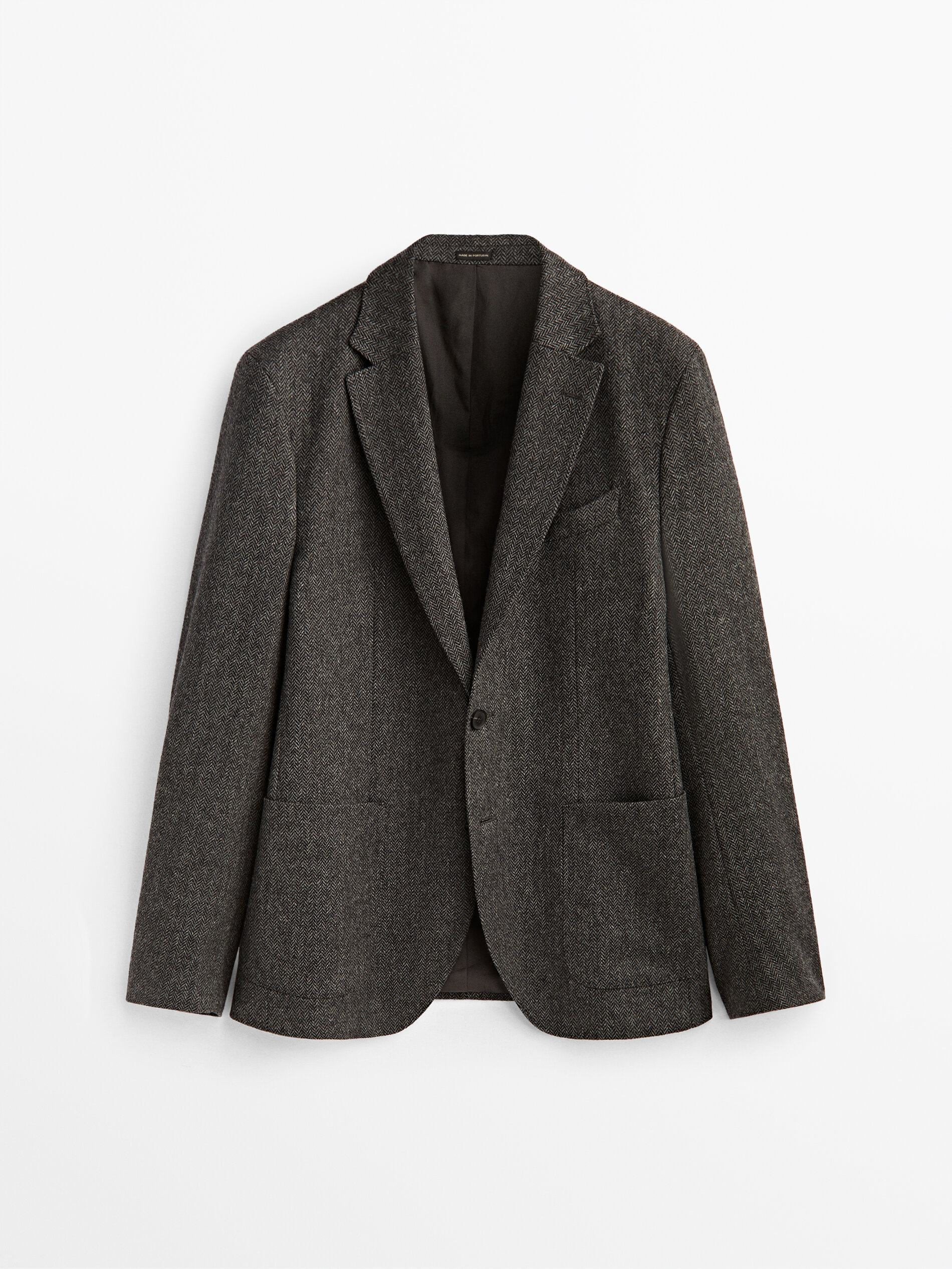 black herringbone blazer