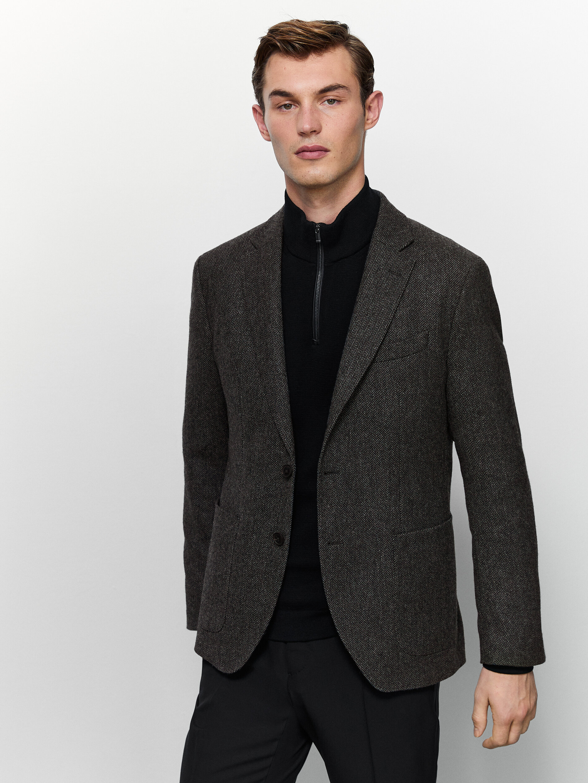 Blazer spigato 100% lana - Massimo Dutti Italia