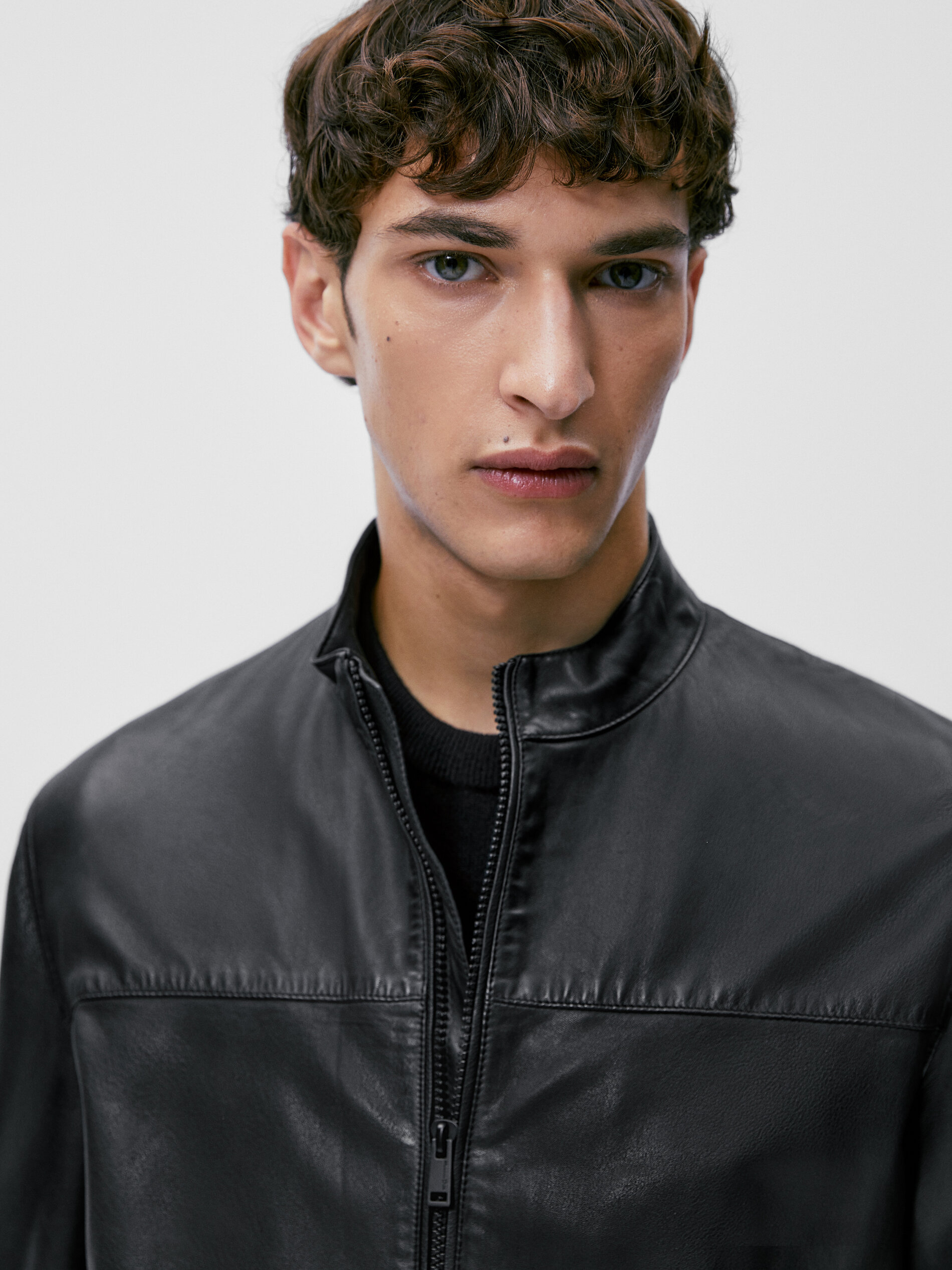 nappa leather jacket massimo dutti