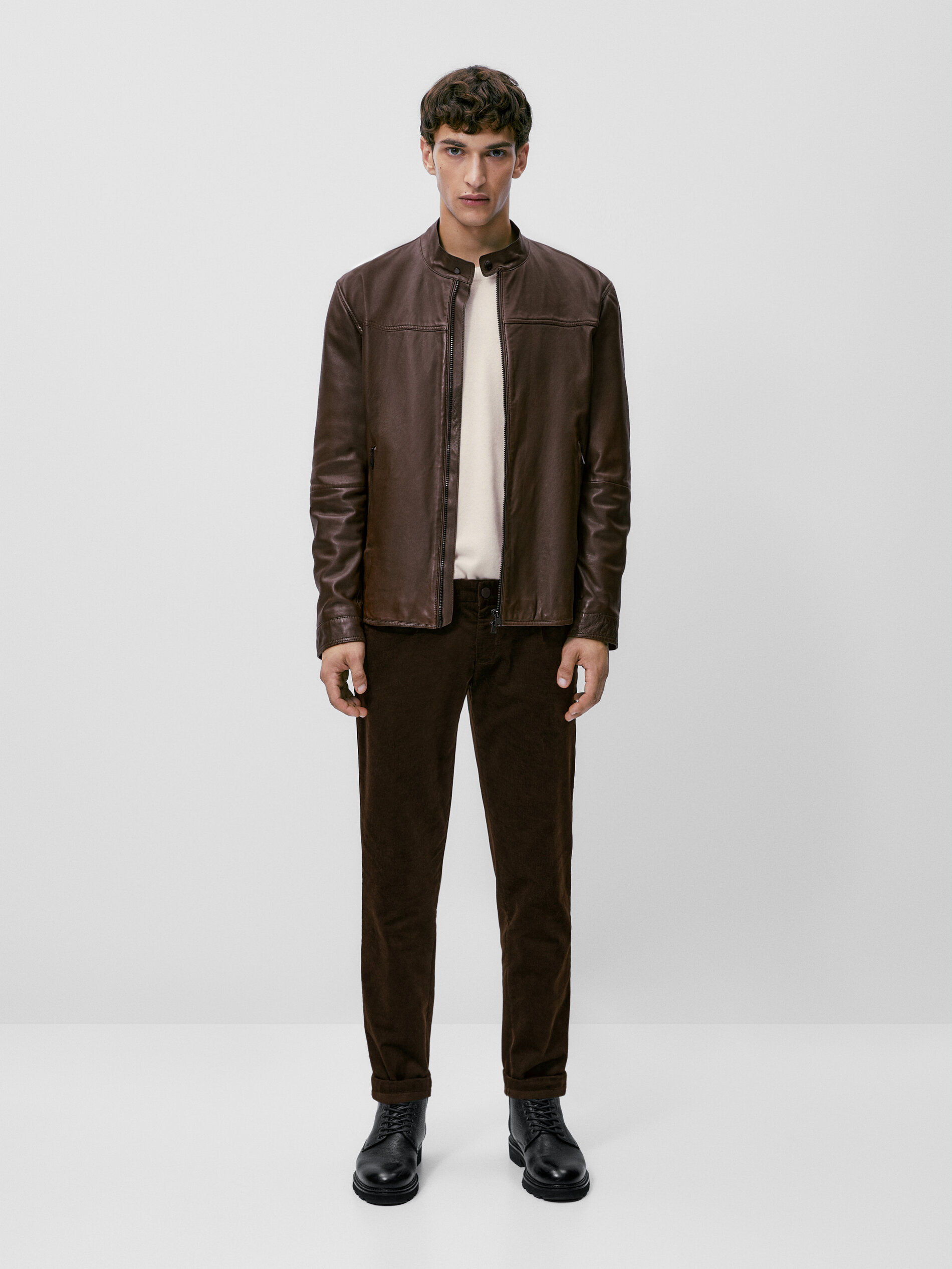 nappa leather jacket massimo dutti