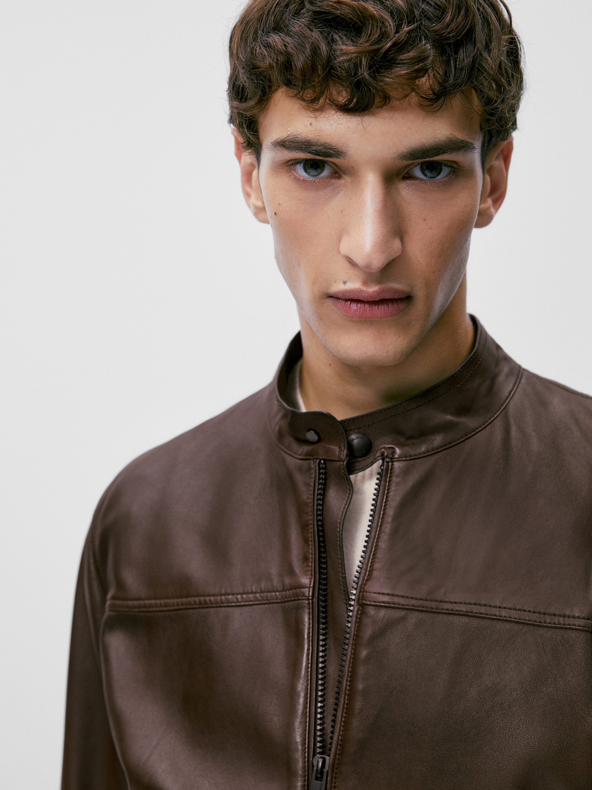 nappa leather jacket massimo dutti