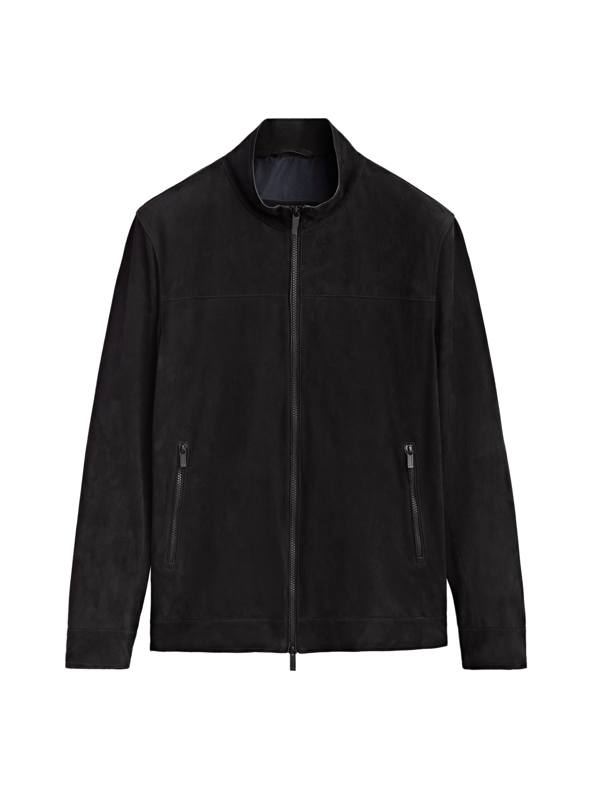 blue grey leather jacket