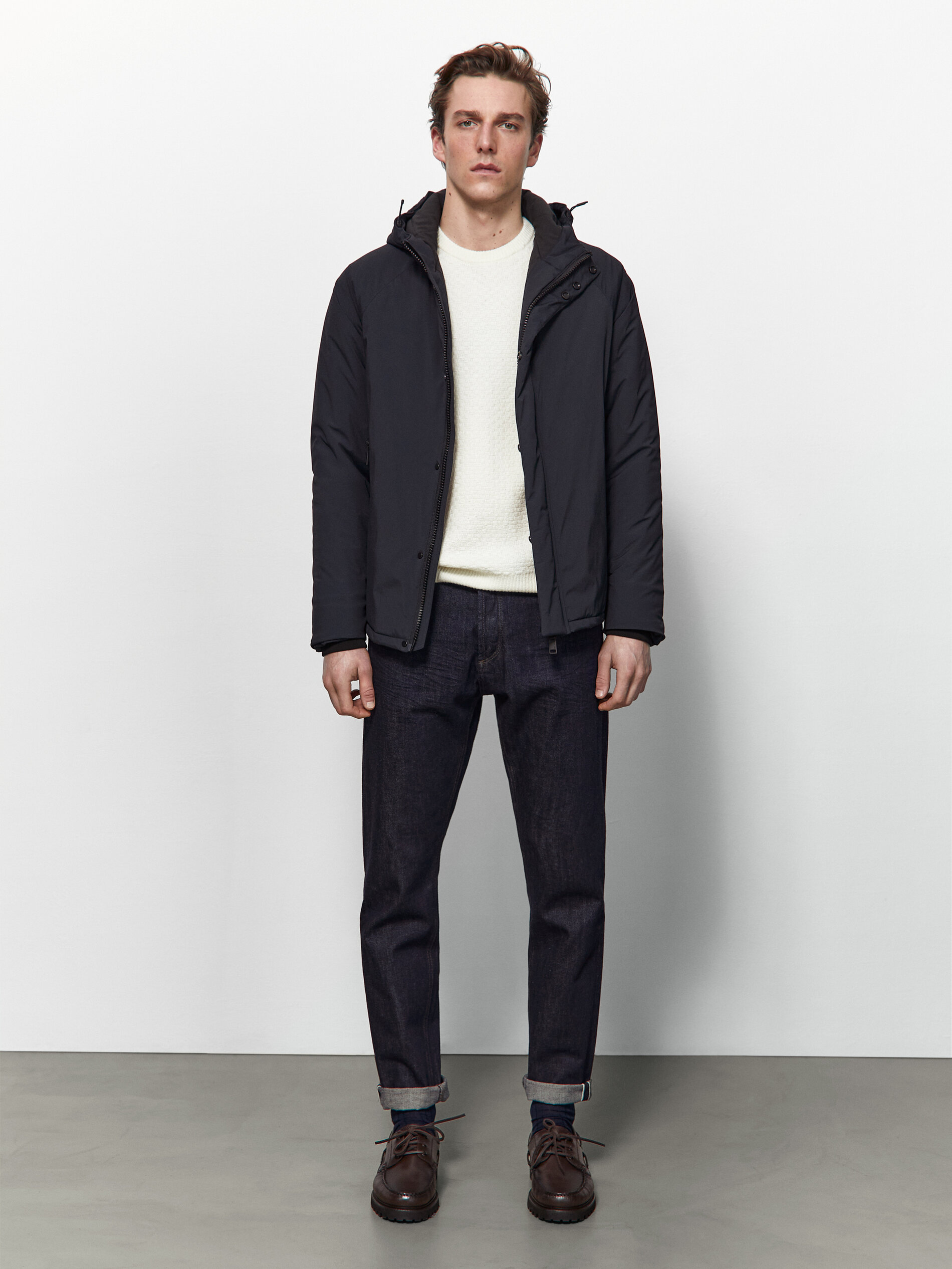 Short parka with hood - Massimo Dutti 