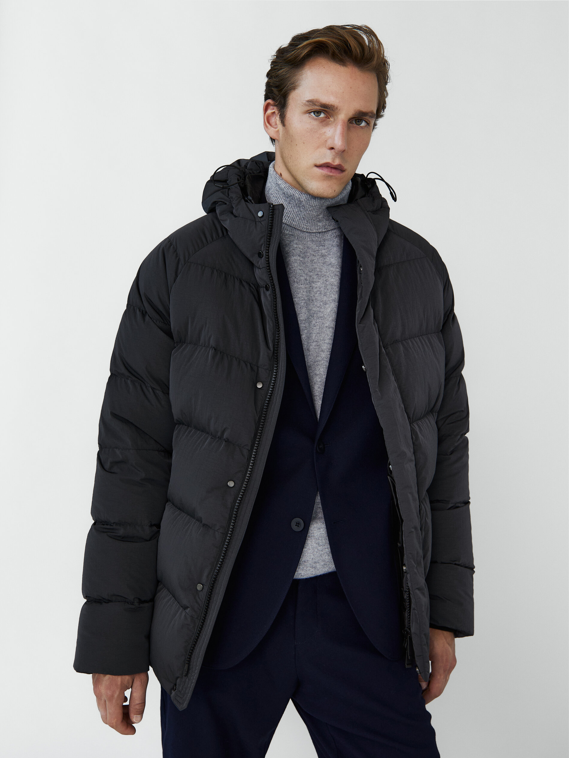 s Down puffer jacket with hood Massimo 