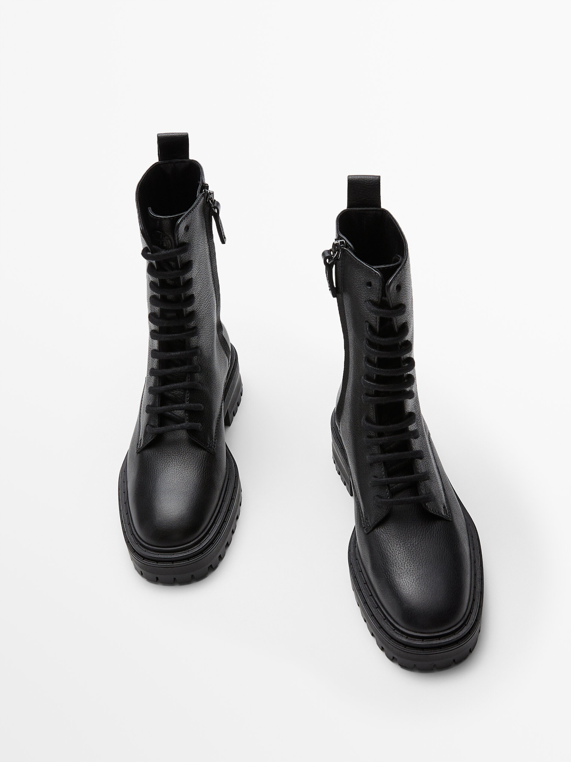 massimo dutti combat boots