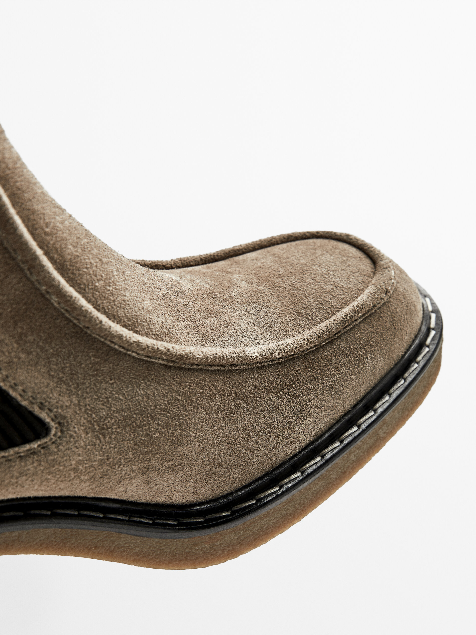 Botín serraje tacón crepe - Massimo Dutti España