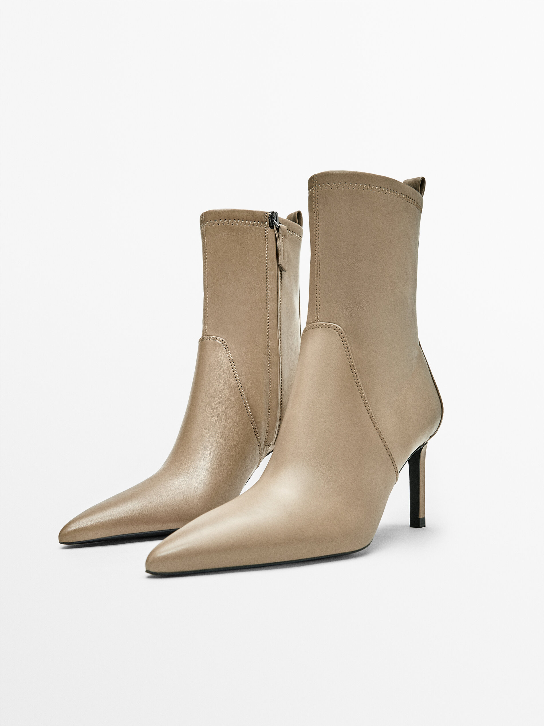 Leather camel booties clearance