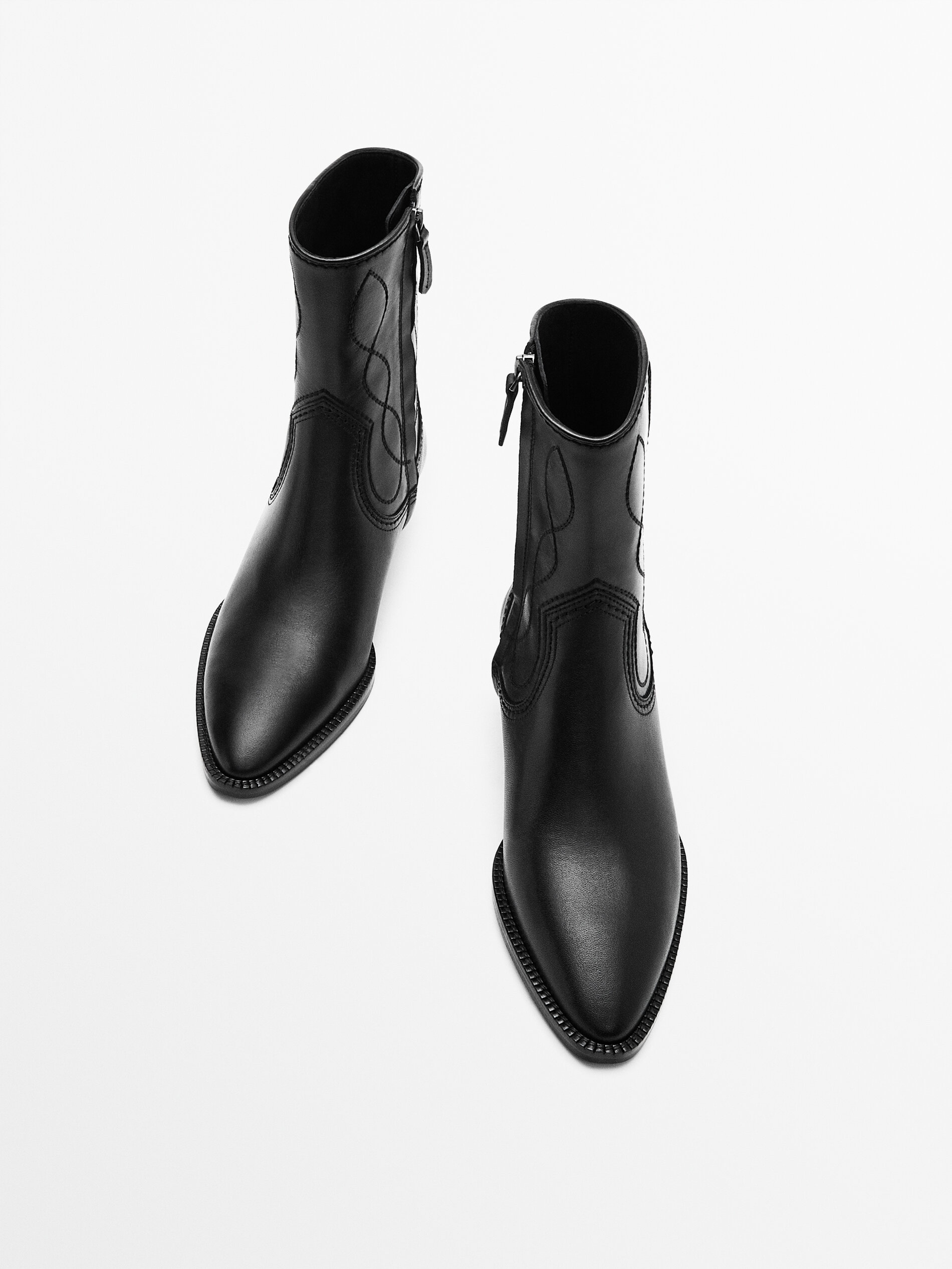 massimo dutti cowboy ankle boot