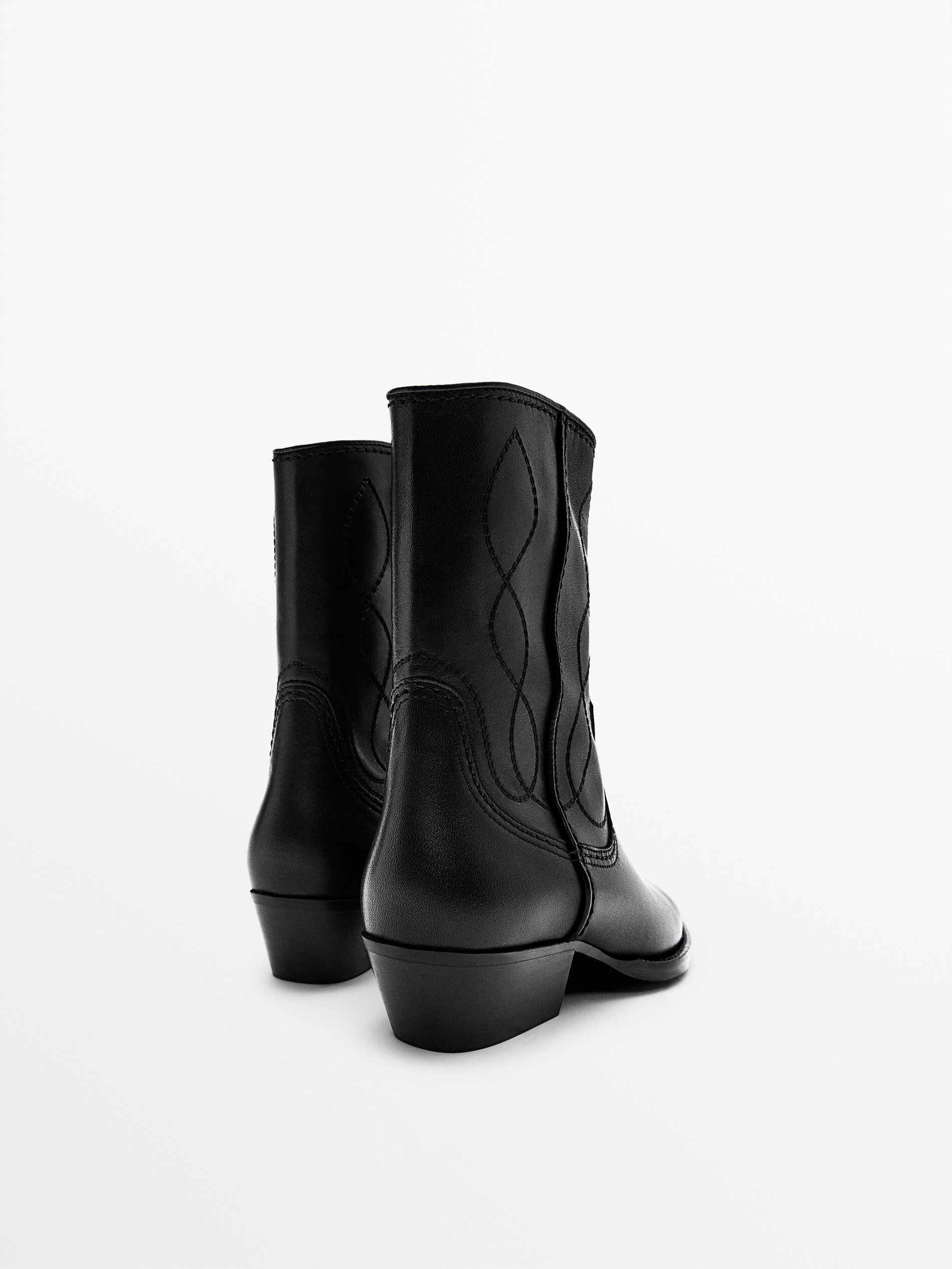 flat cowboy ankle boots