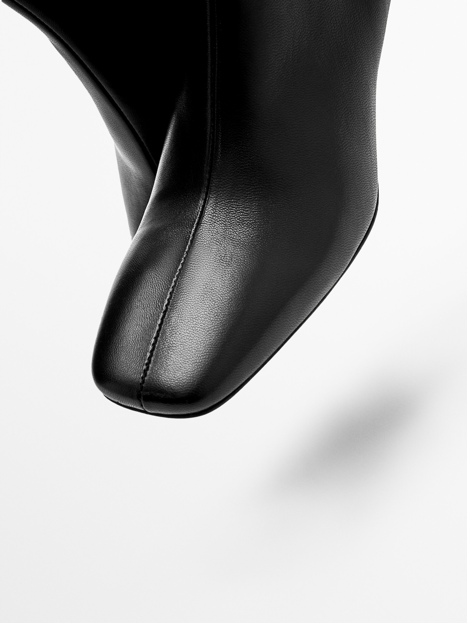 square toe leather ankle boots