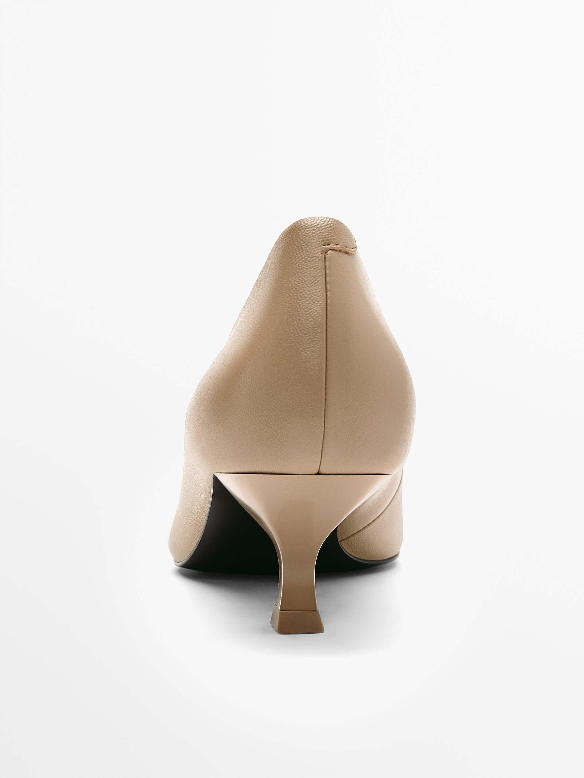 BROWN LEATHER MID-HEEL SHOES - Massimo 