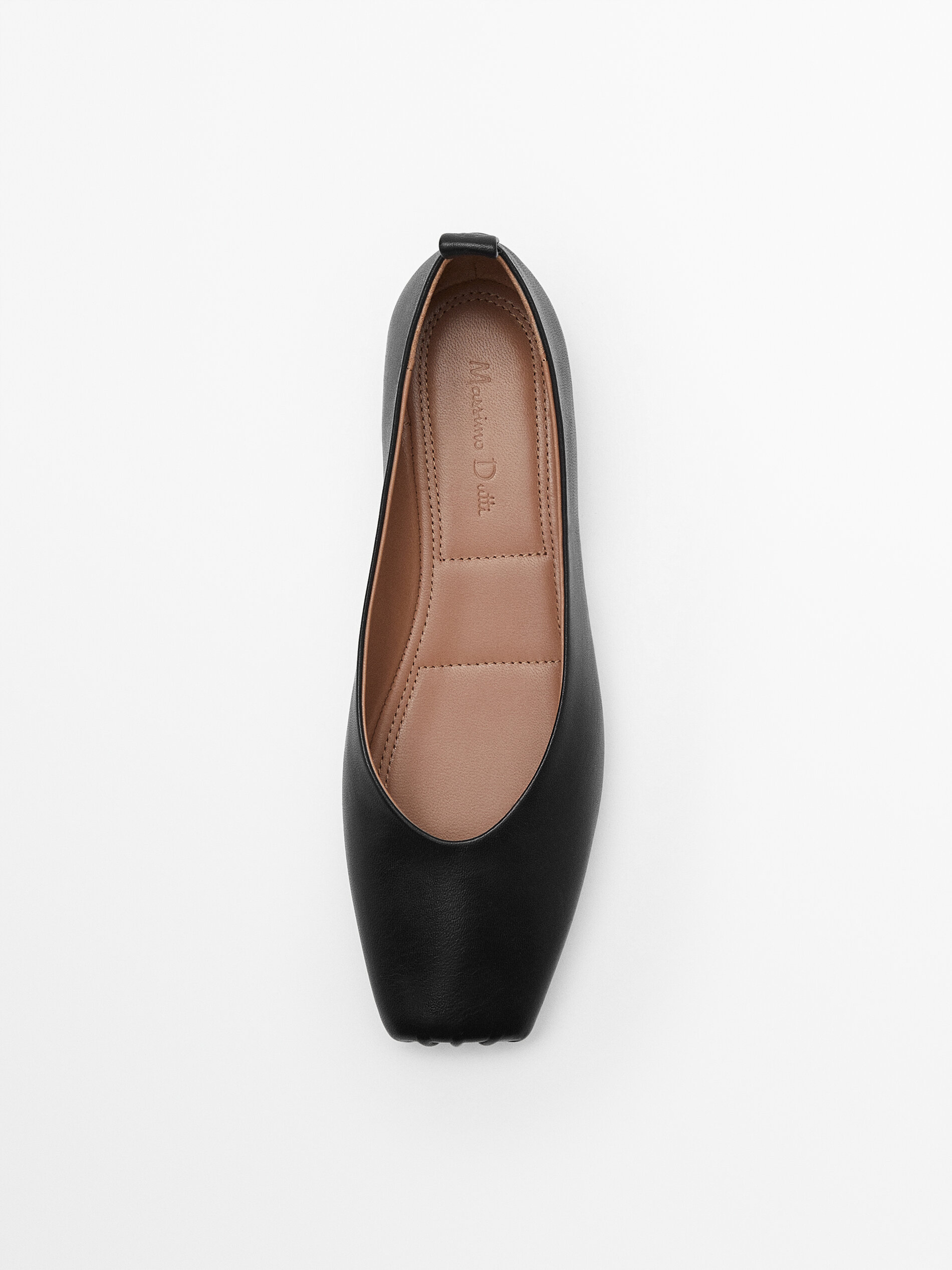 BALLERINE IN PELLE CON PUNTA ARRICCIATA - Massimo Dutti Italia