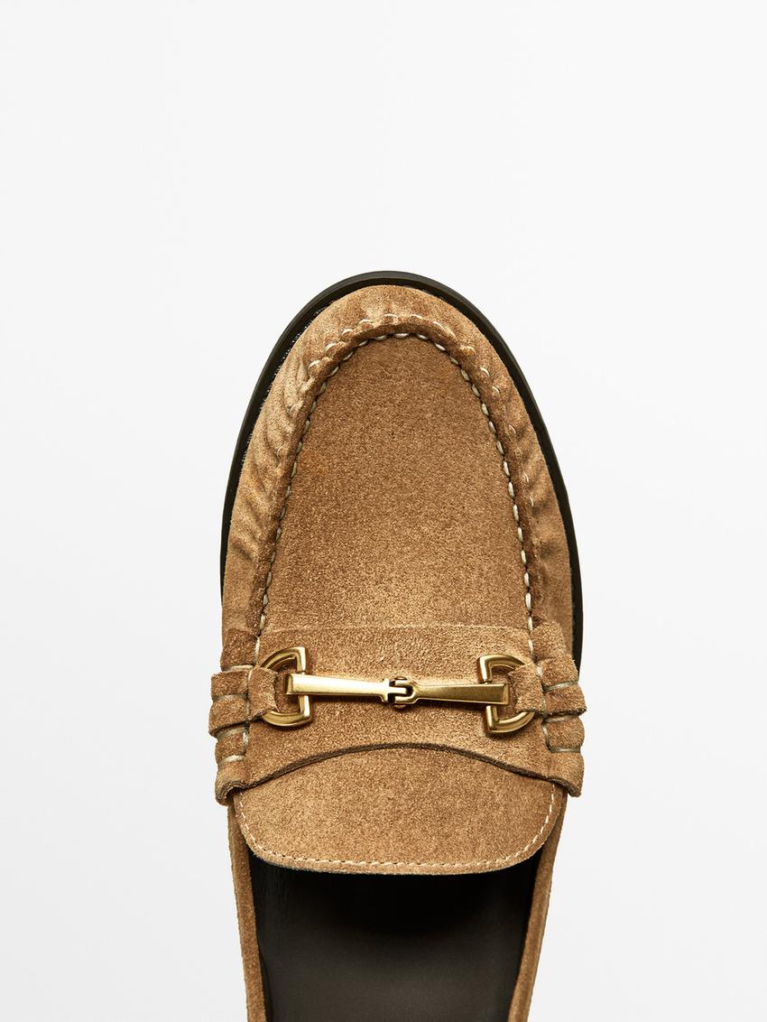 Women S Split Suede Mule Loafers With Buckle Massimo Dutti Armenia