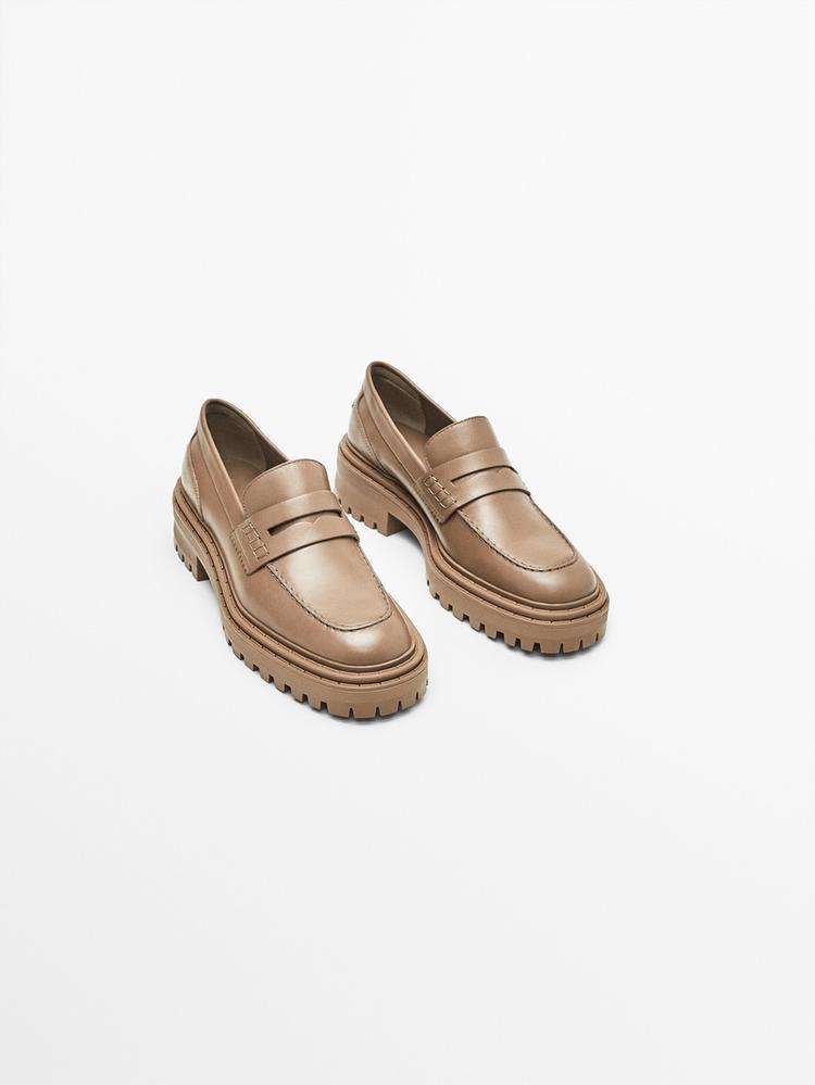 MOCASSINS PELE SOLA COM RASTO CASTANHO
