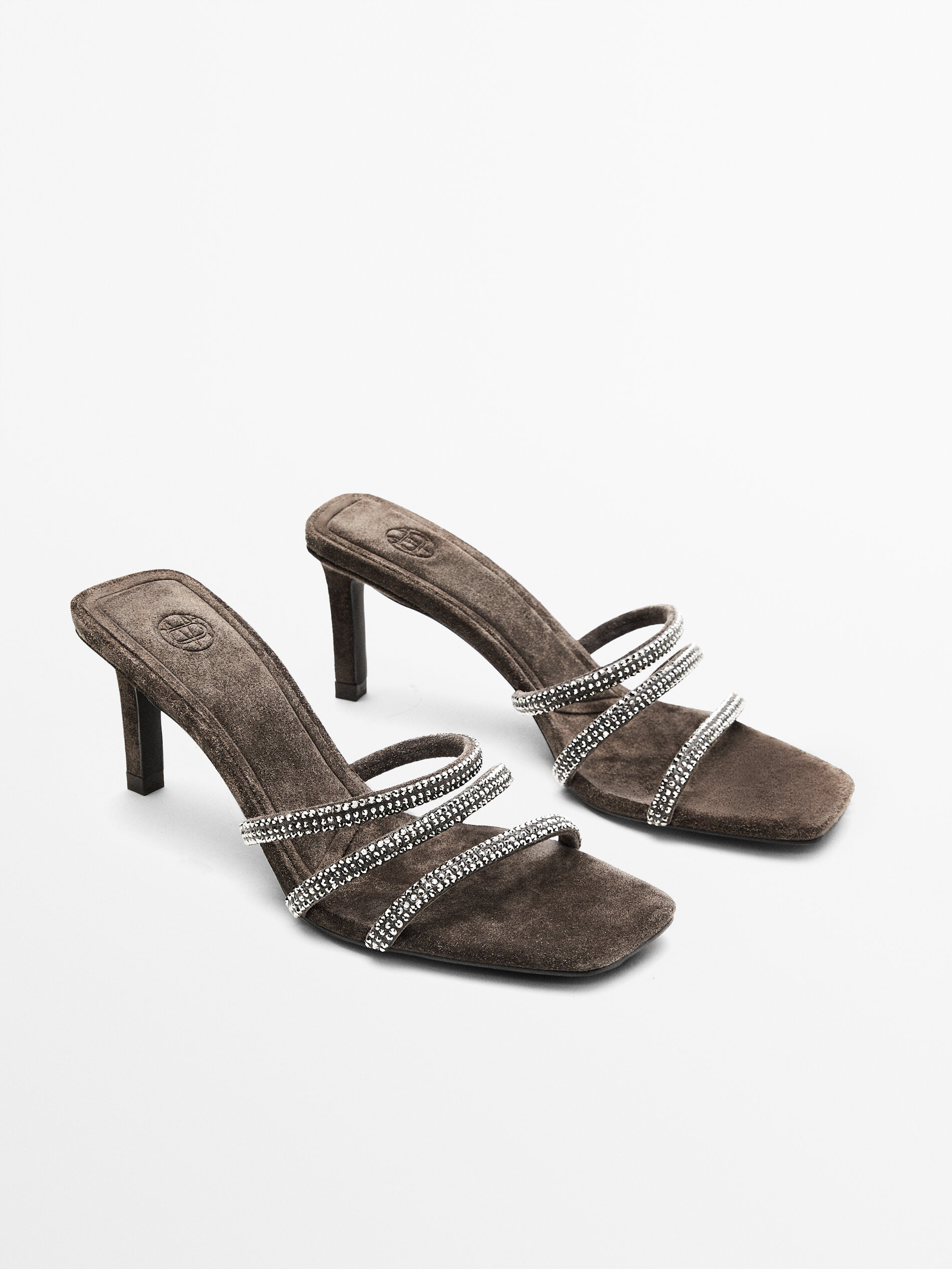 grey metallic sandals