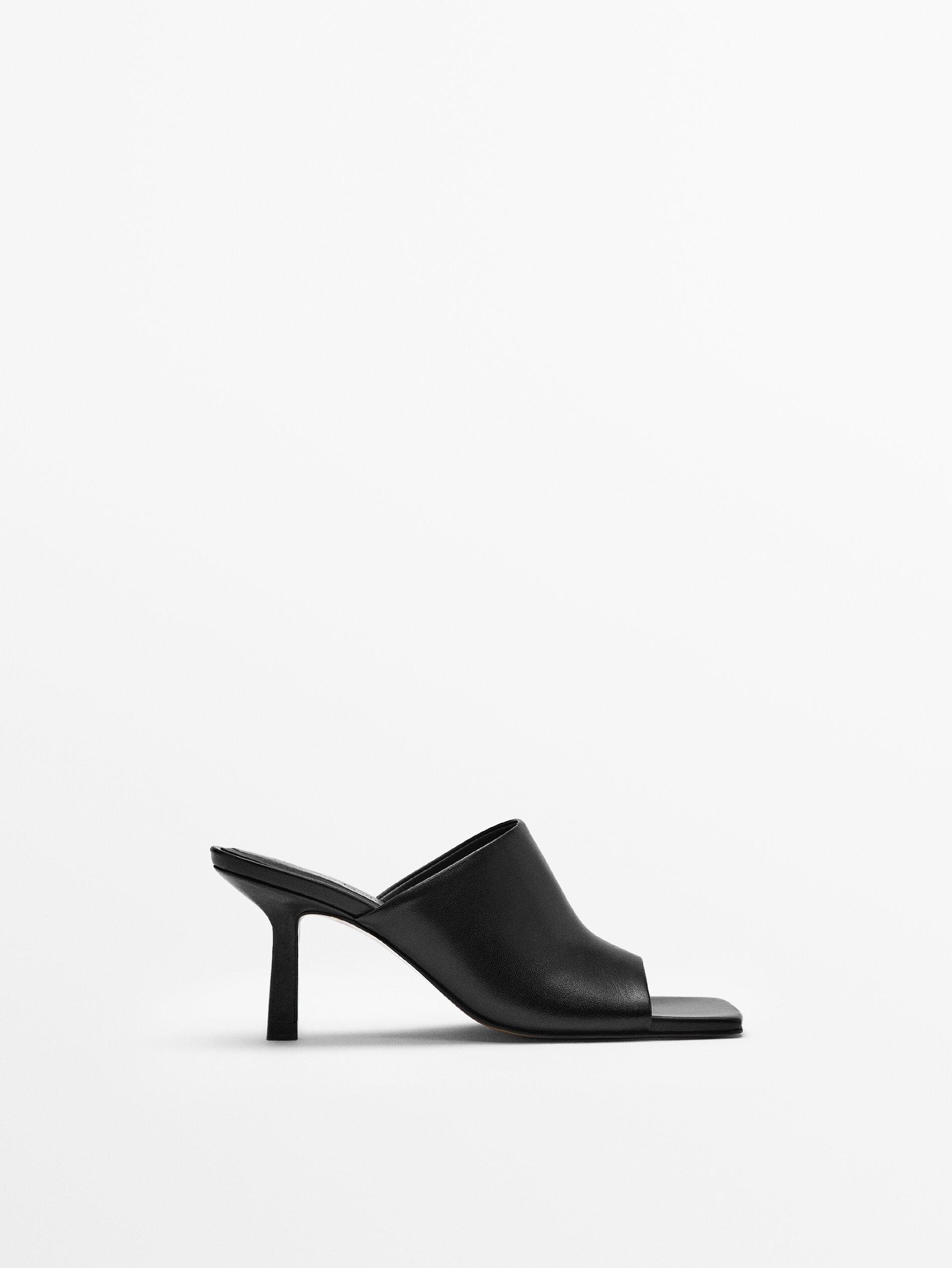 KOŽNE SANDALE S VISOKOM POTPETICOM I ŠIROKIM OPŠAVOM