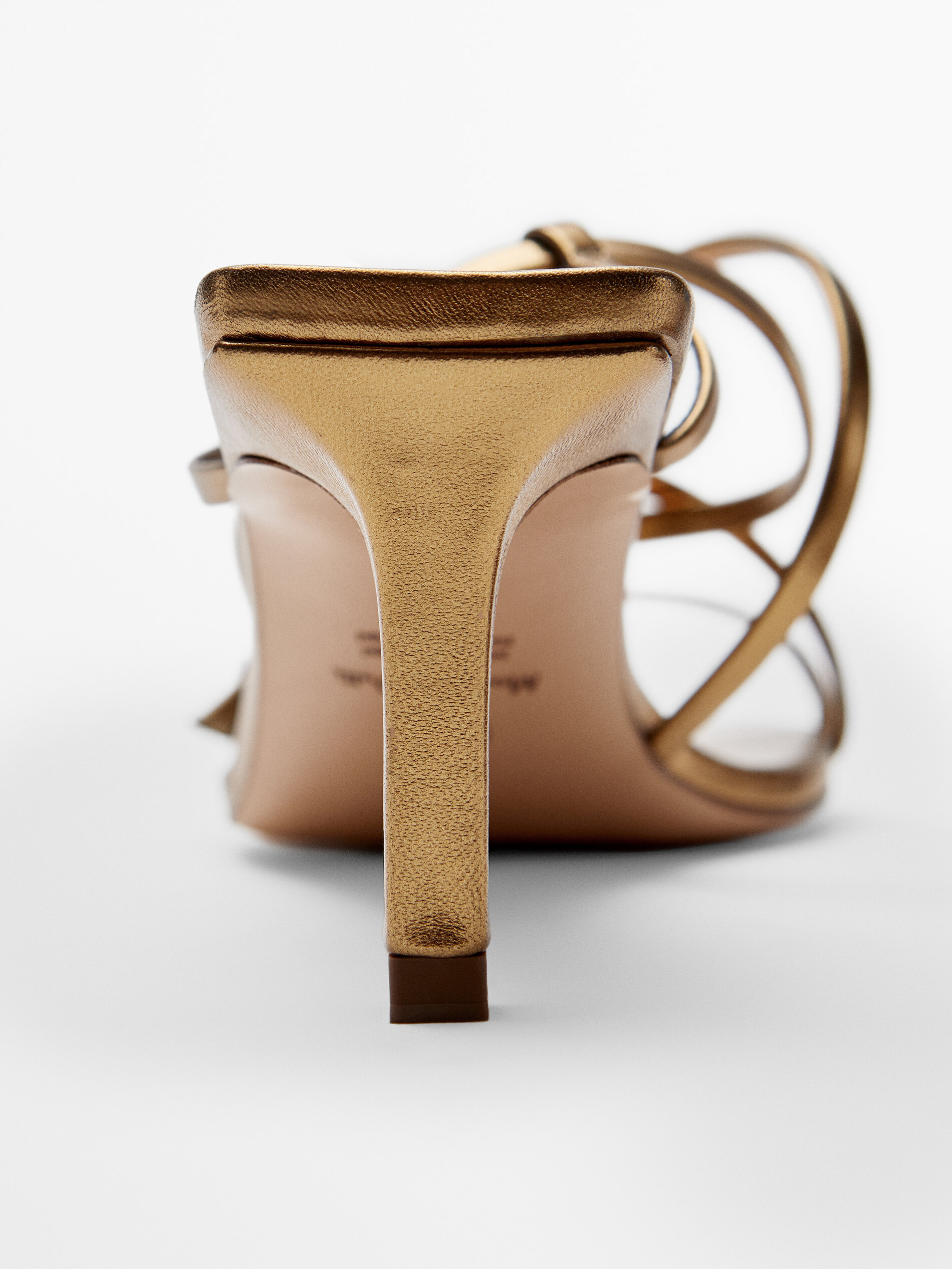 GOLD LEATHER HIGH-HEEL SANDALS 