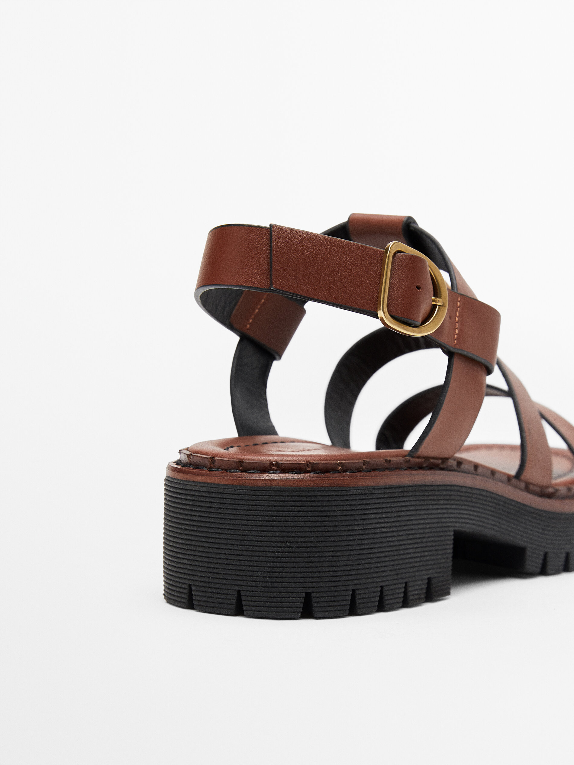 LEREN SANDALEN MET TRACKZOOL - Massimo Dutti Nederland